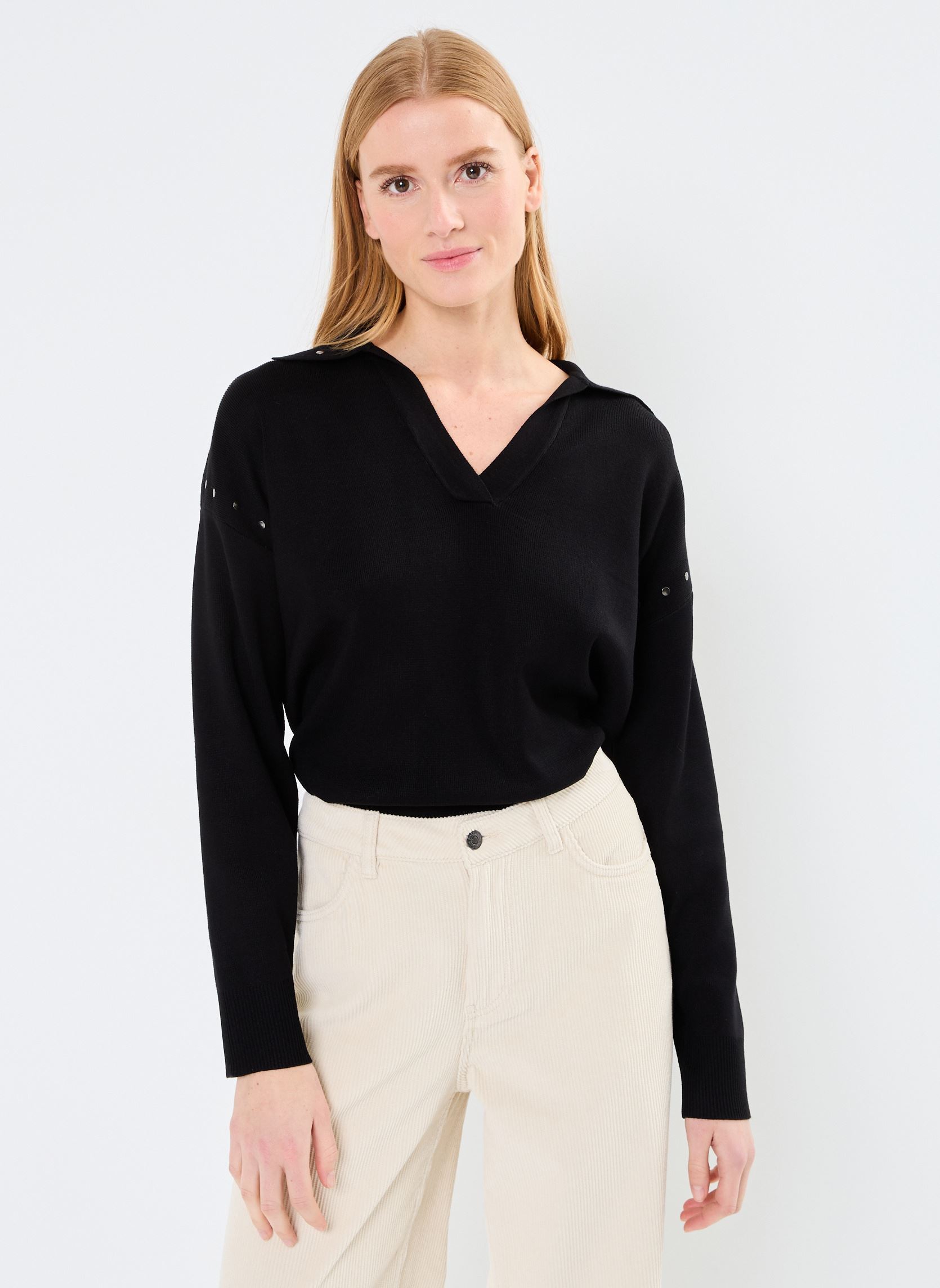 Pullover VIZER L/S DETAIL KNIT TOP/R damen schwarz Vila Pullover VIZER L/S DETAIL KNIT TOP/R damen schwarz BLACK BEAUTY