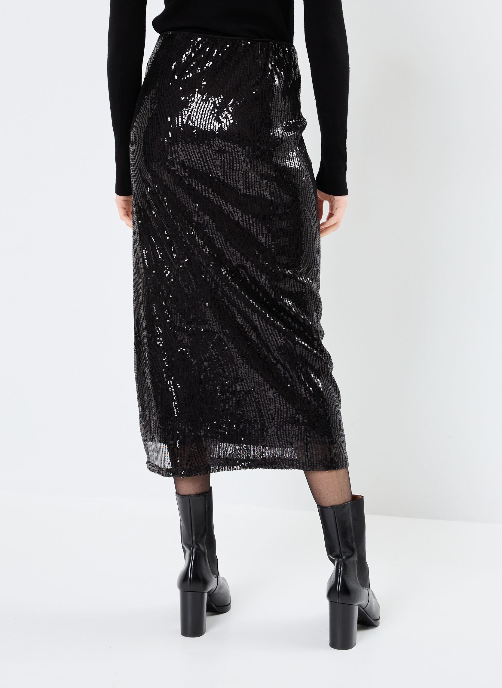 Jupes mi-longues VIZIKKI MIDI SEQUIN SKIRT/DC femme noir Vila Jupes mi-longues VIZIKKI MIDI SEQUIN SKIRT/DC femme noir Black Beauty