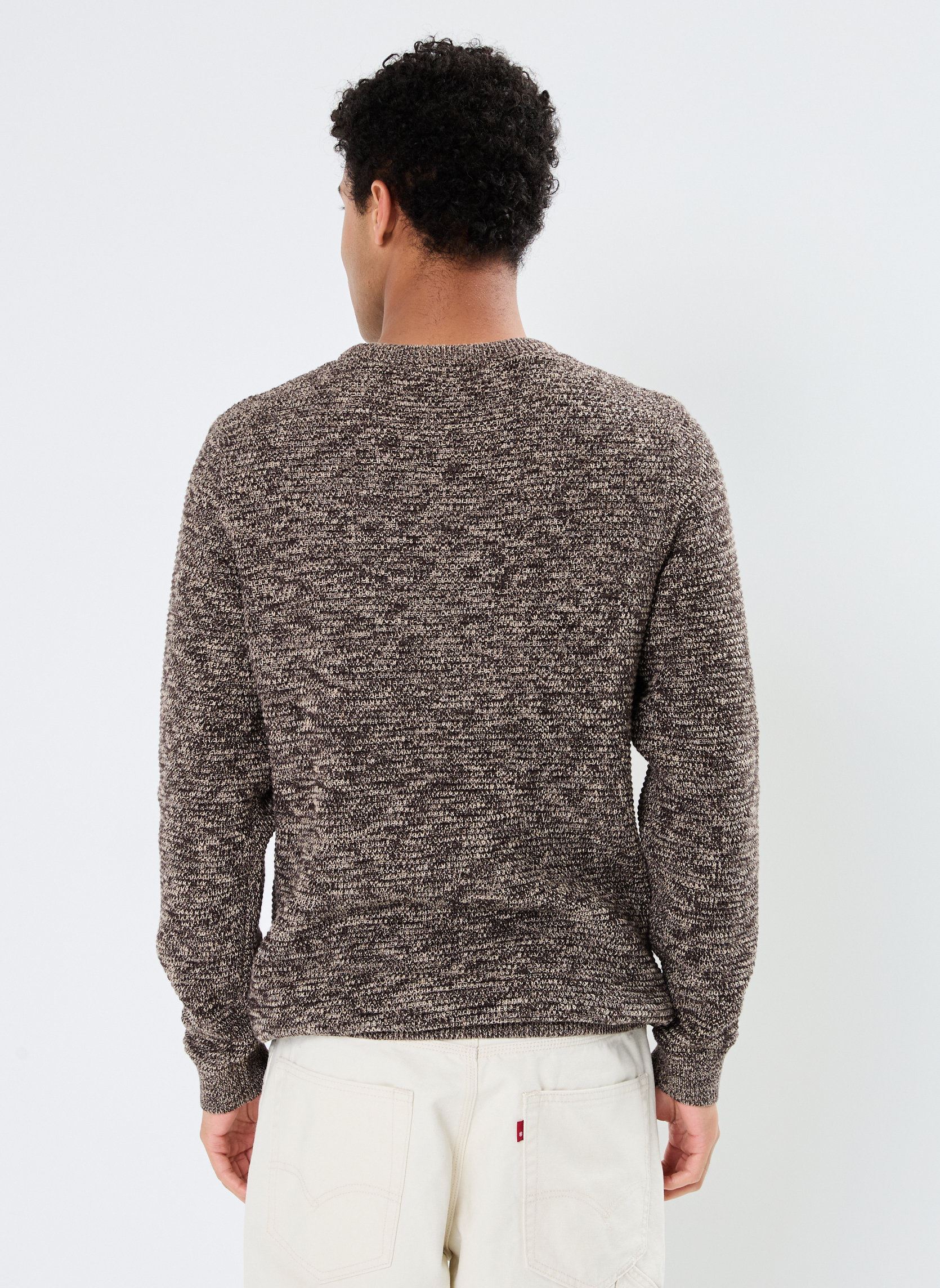 Pulls Slhvince ls Knit Bubble Crew Neck Noos homme marron Selected Homme Pulls Slhvince ls Knit Bubble Crew Neck Noos homme marron CHOCOLATE TORTE