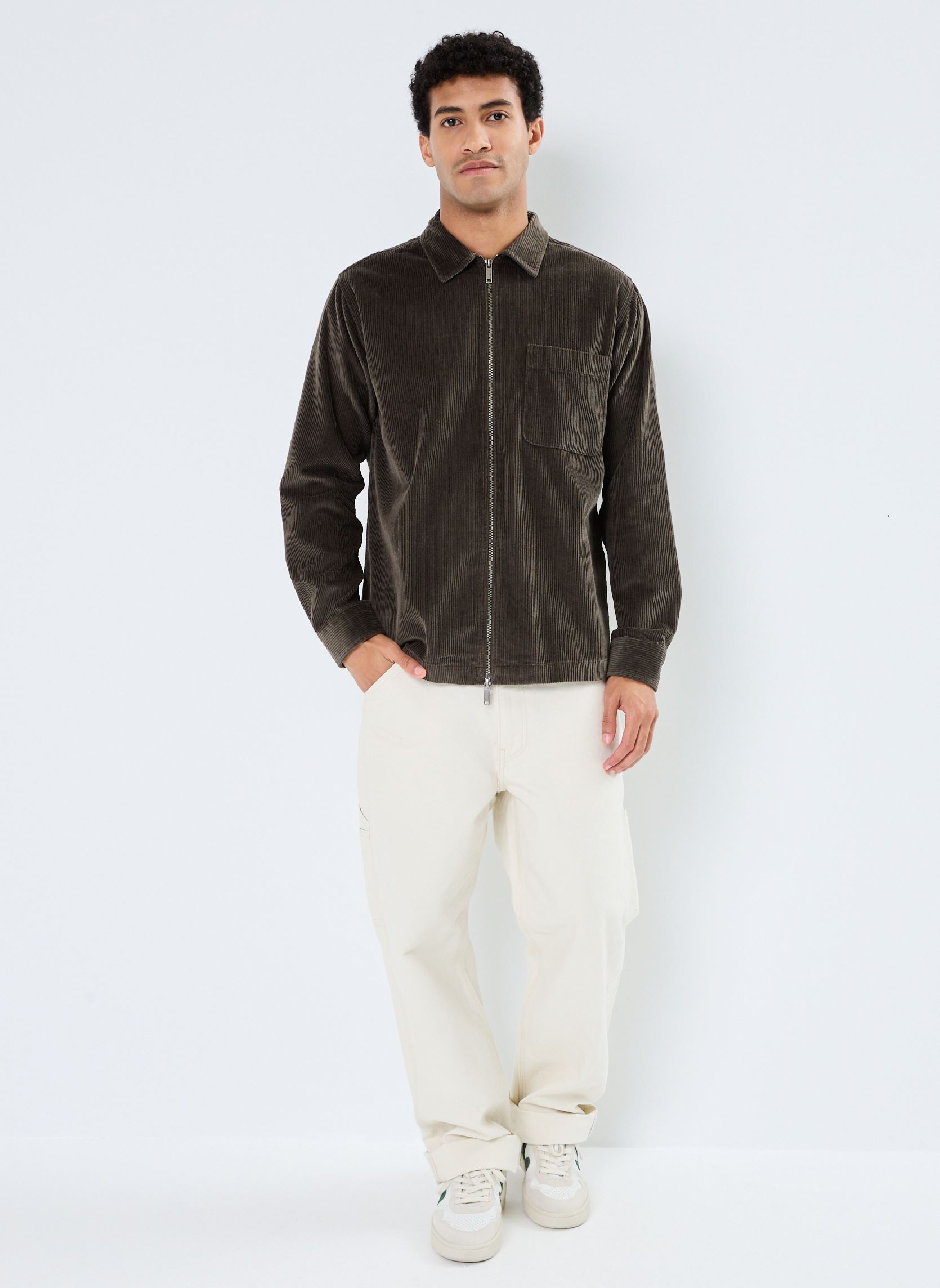 Vestes Slh-Jake Cord Overshirt Ls Zip homme vert Selected Homme Vestes Slh-Jake Cord Overshirt Ls Zip homme vert FOREST NIGHT