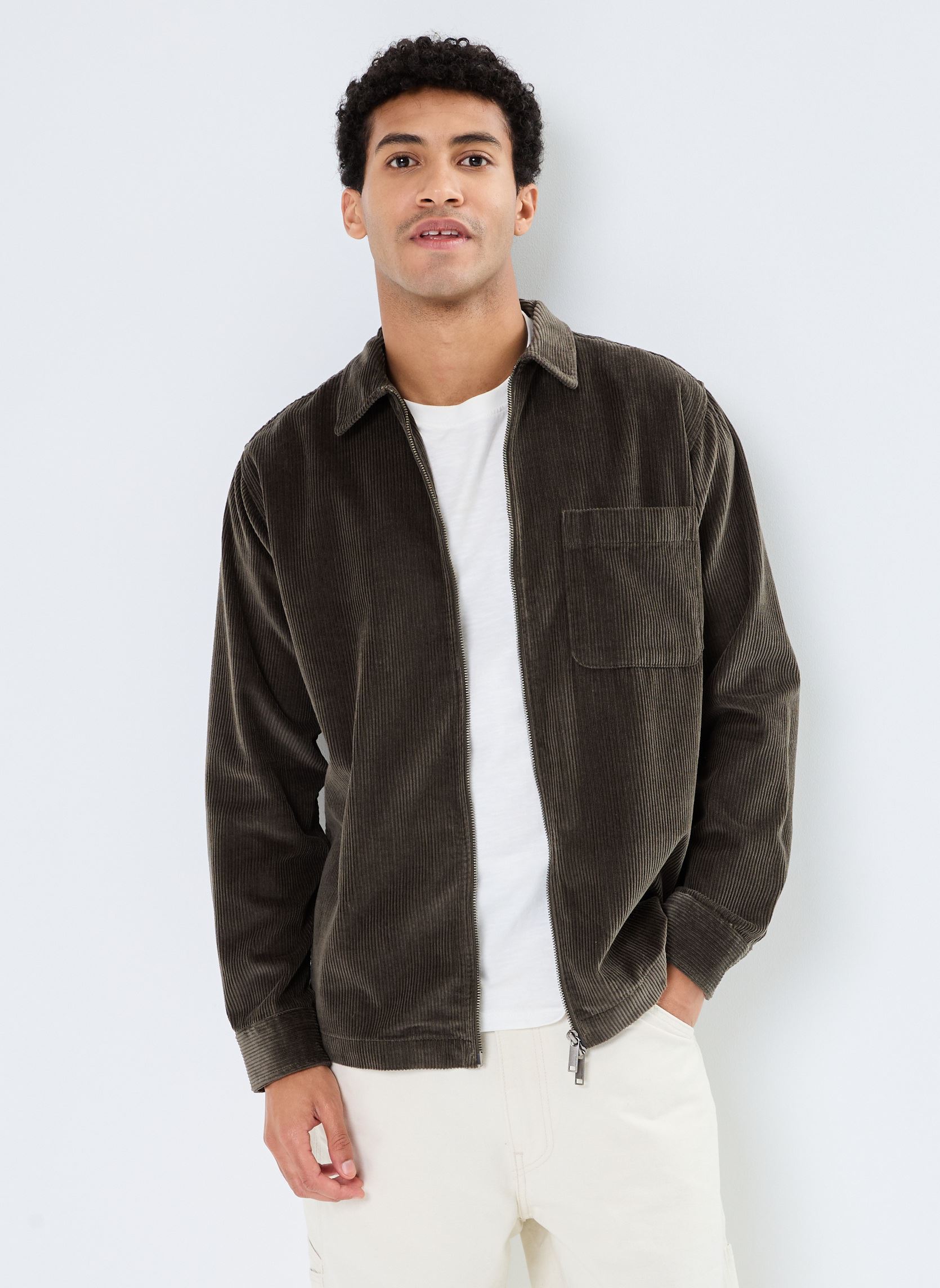 Vestes Slh-Jake Cord Overshirt Ls Zip homme vert Selected Homme Vestes Slh-Jake Cord Overshirt Ls Zip homme vert FOREST NIGHT