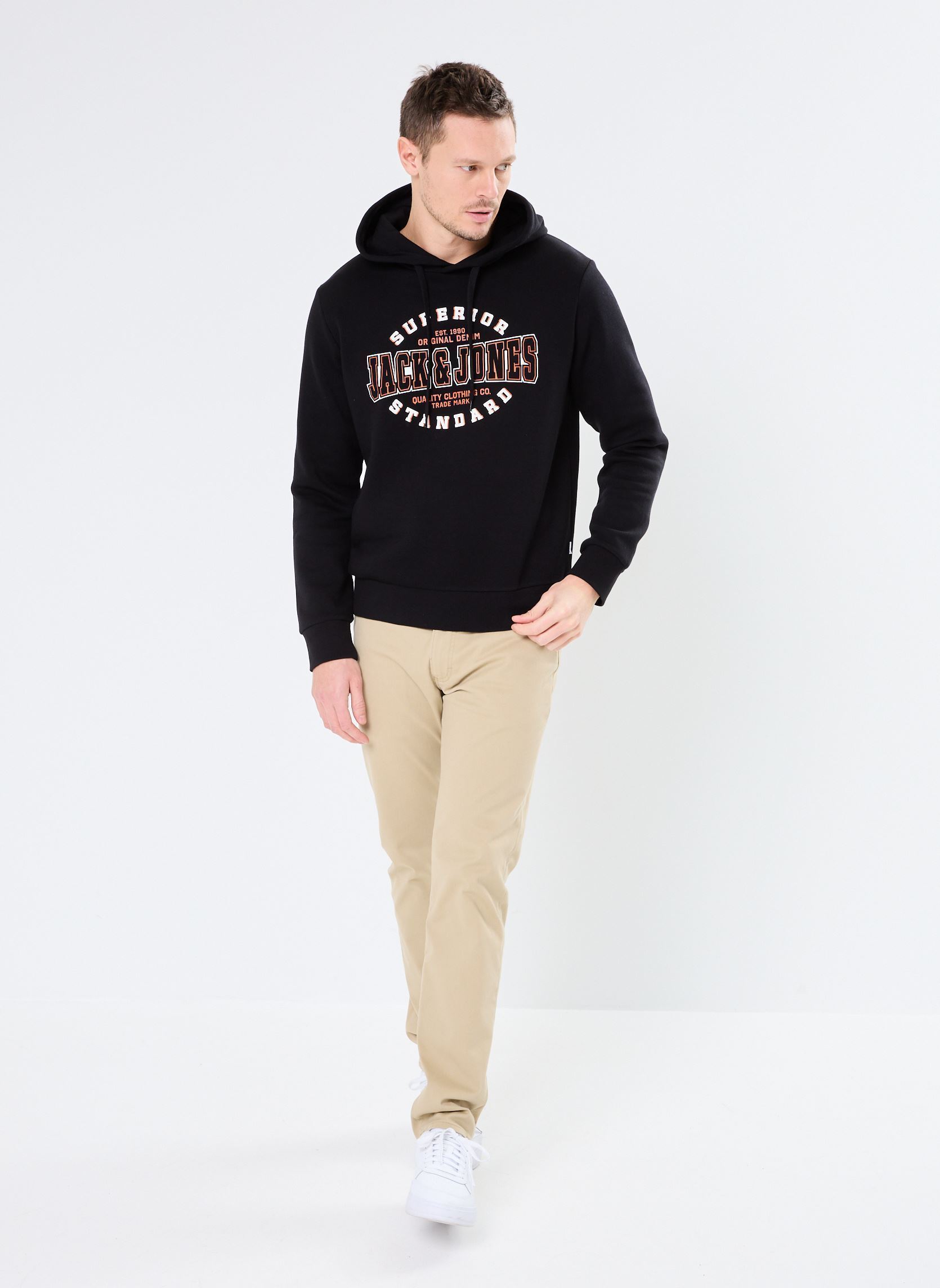 Felpe con cappuccio JJELOGO SWEAT HOOD 2 COL 24/25 NOOS uomo nero Jack & Jones Felpe con cappuccio JJELOGO SWEAT HOOD 2 COL 24/25 NOOS uomo nero BLACK