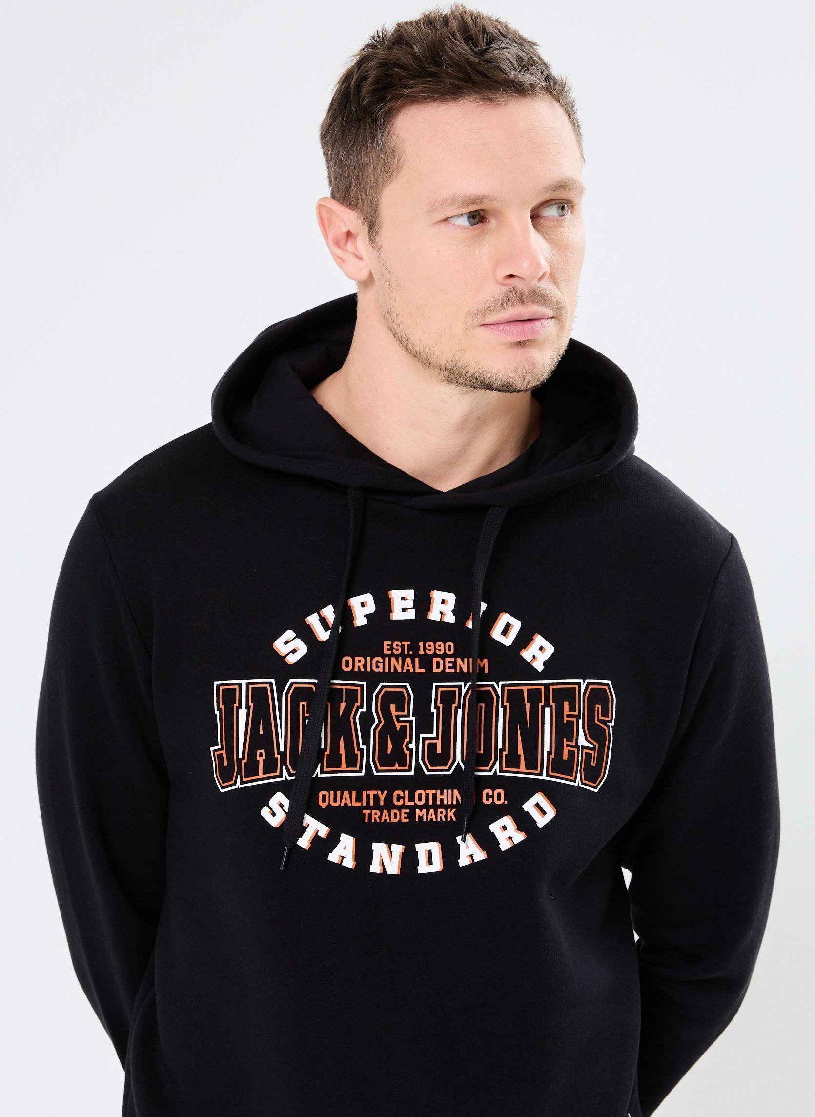 Felpe con cappuccio JJELOGO SWEAT HOOD 2 COL 24/25 NOOS uomo nero Jack & Jones Felpe con cappuccio JJELOGO SWEAT HOOD 2 COL 24/25 NOOS uomo nero BLACK