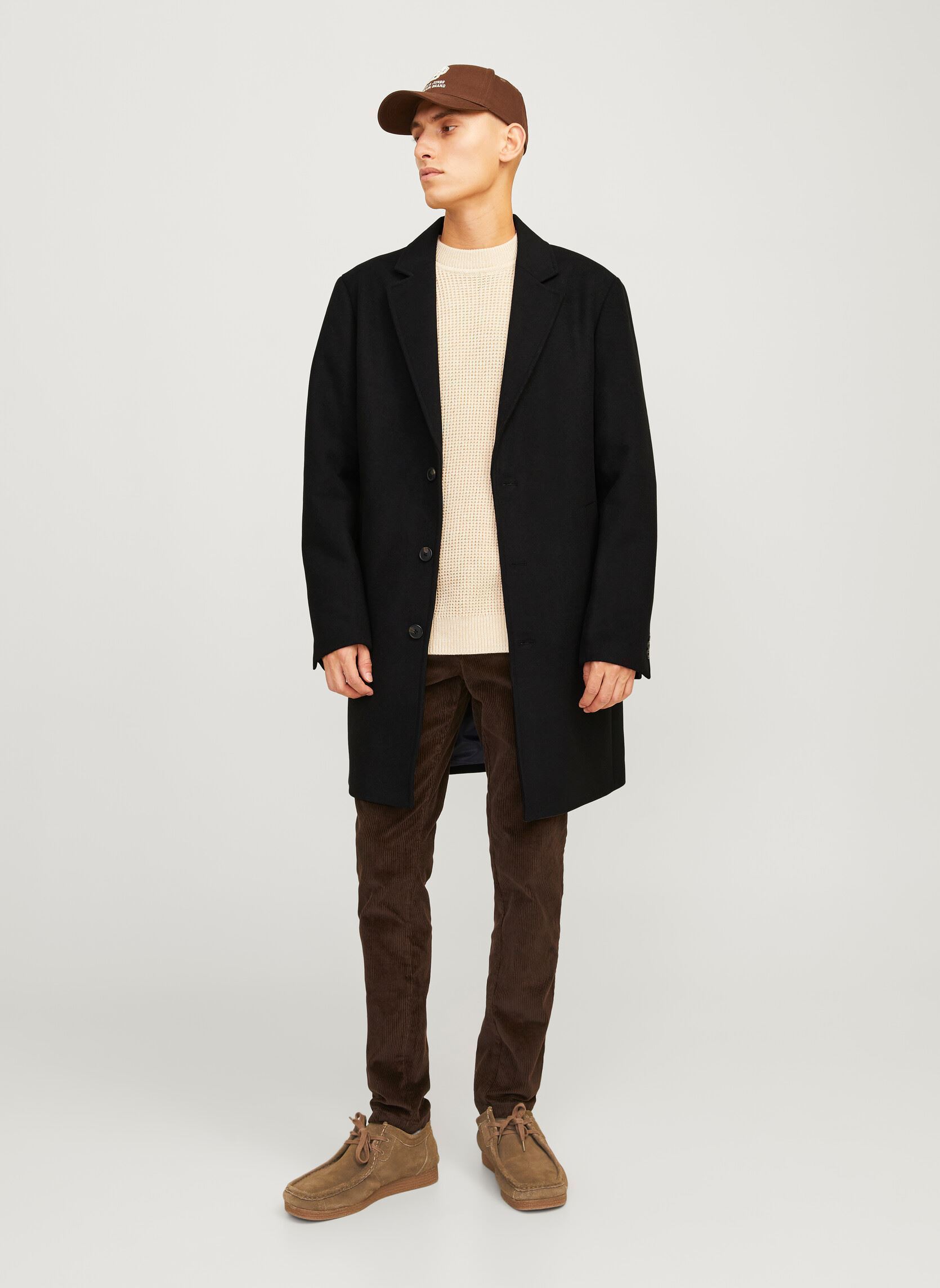 Klassische Mäntel JJEHARRISON WOOL COAT SN herren schwarz Jack & Jones Klassische Mäntel JJEHARRISON WOOL COAT SN herren schwarz BLACK