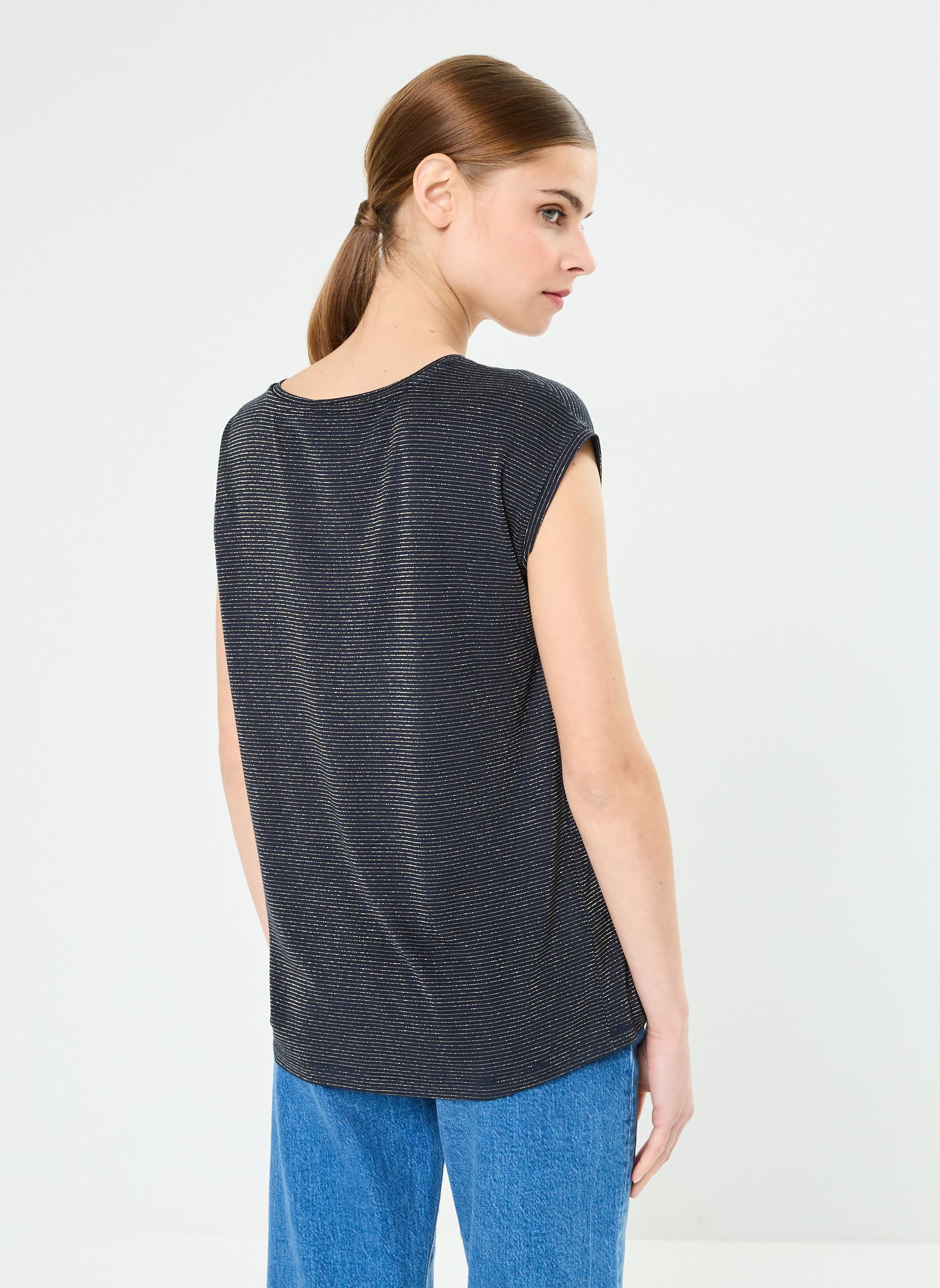 Kurzarm-T-Shirts Pcbillo Tee Lurex Stripes Noos Bc damen blau Pieces Kurzarm-T-Shirts Pcbillo Tee Lurex Stripes Noos Bc damen blau Sky captain