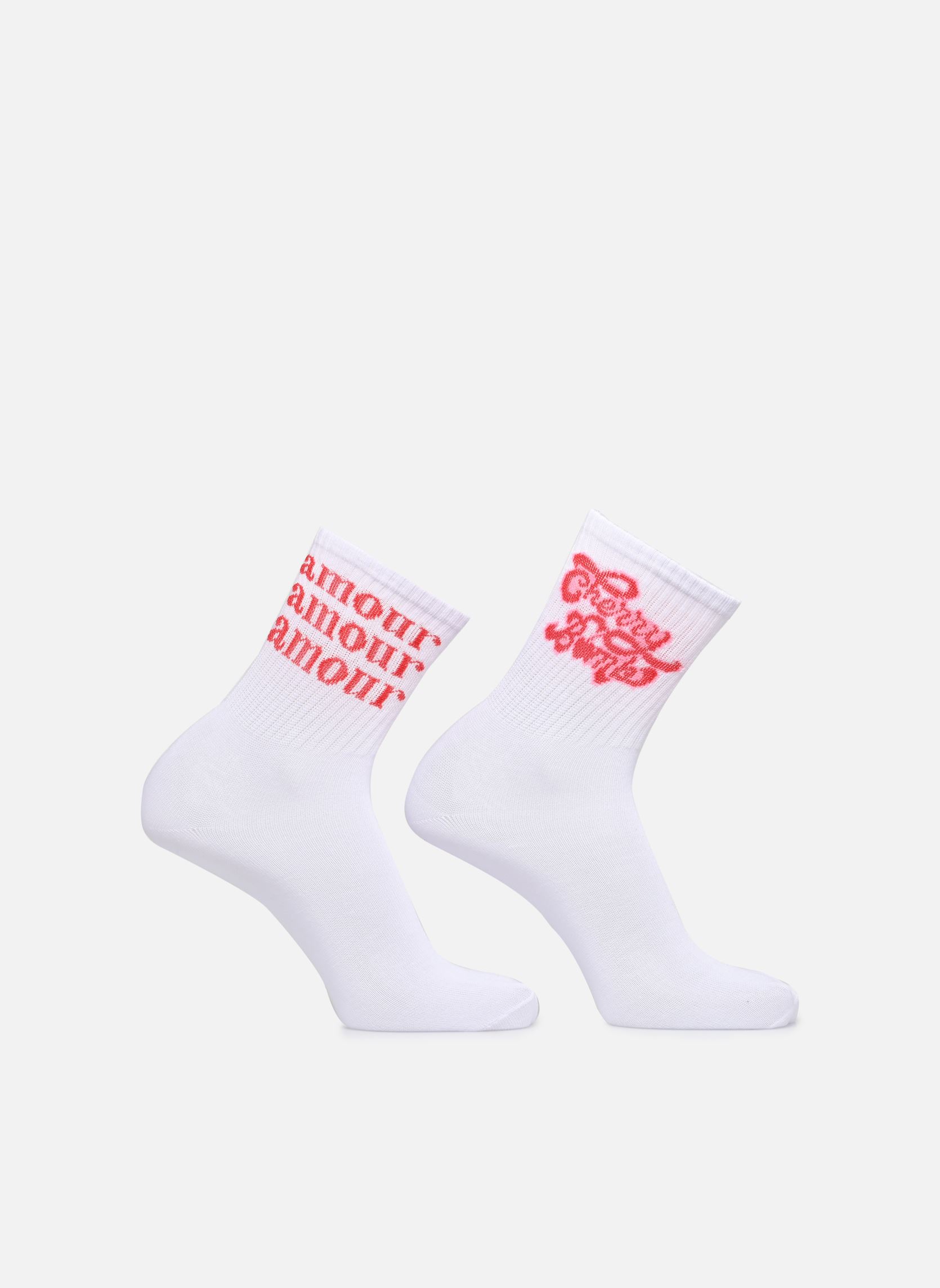 Chaussettes Pcgabbi Socks 2-Pack Bc Noos Exp femme blanc Pieces Chaussettes Pcgabbi Socks 2-Pack Bc Noos Exp femme blanc Bright white