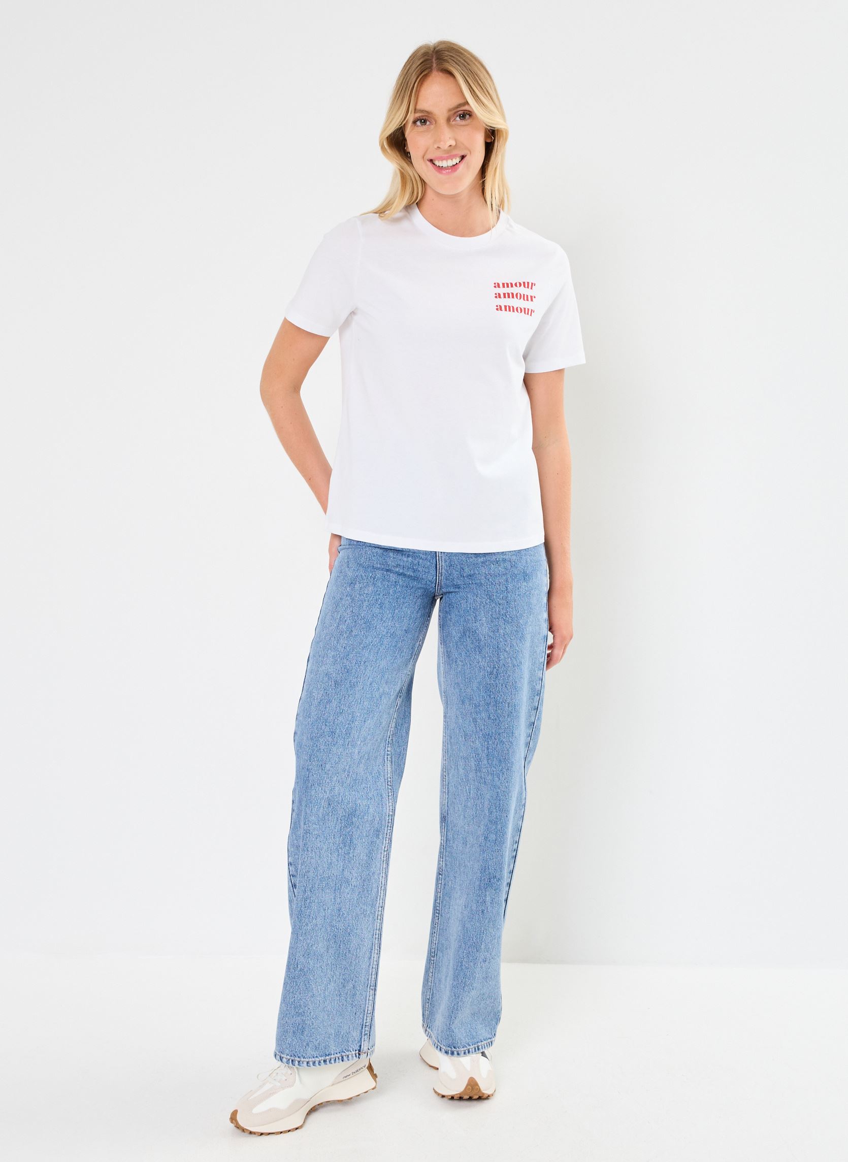 Tee-shirts Pcgabbi T-Shirt Bc femme blanc Pieces Tee-shirts Pcgabbi T-Shirt Bc femme blanc BRIGHT WHITE