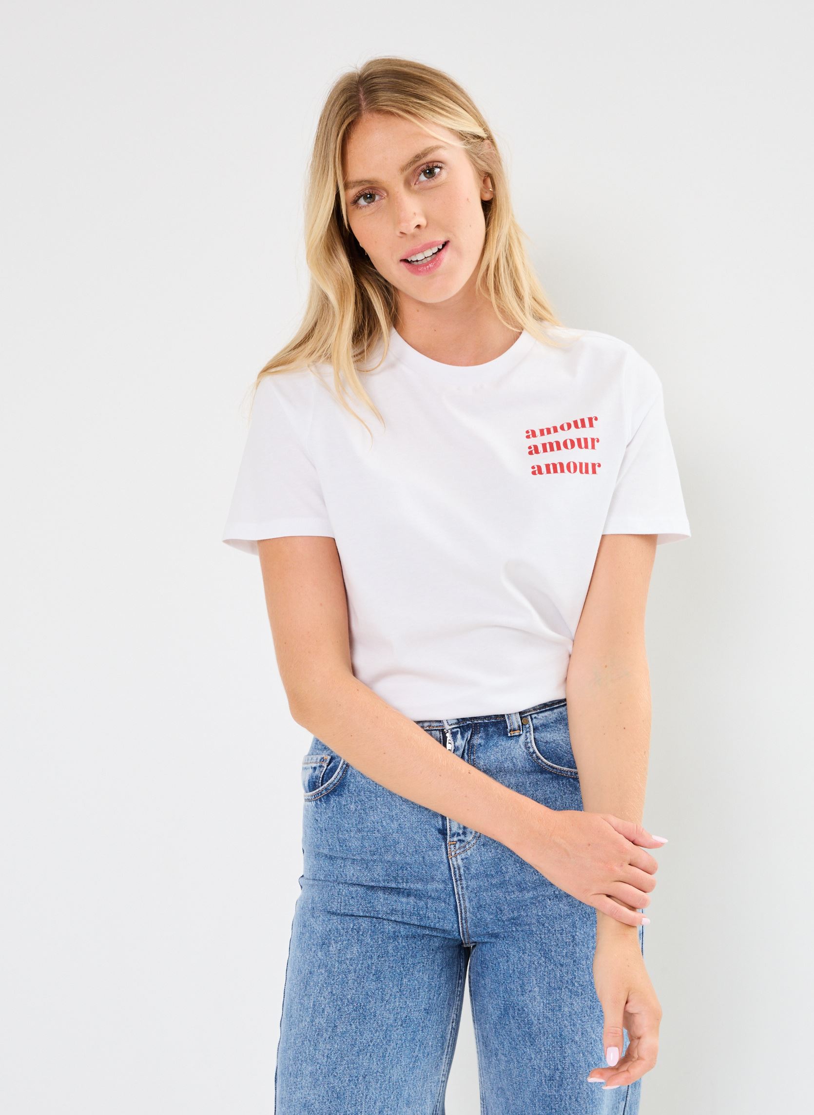 Tee-shirts Pcgabbi T-Shirt Bc femme blanc Pieces Tee-shirts Pcgabbi T-Shirt Bc femme blanc BRIGHT WHITE