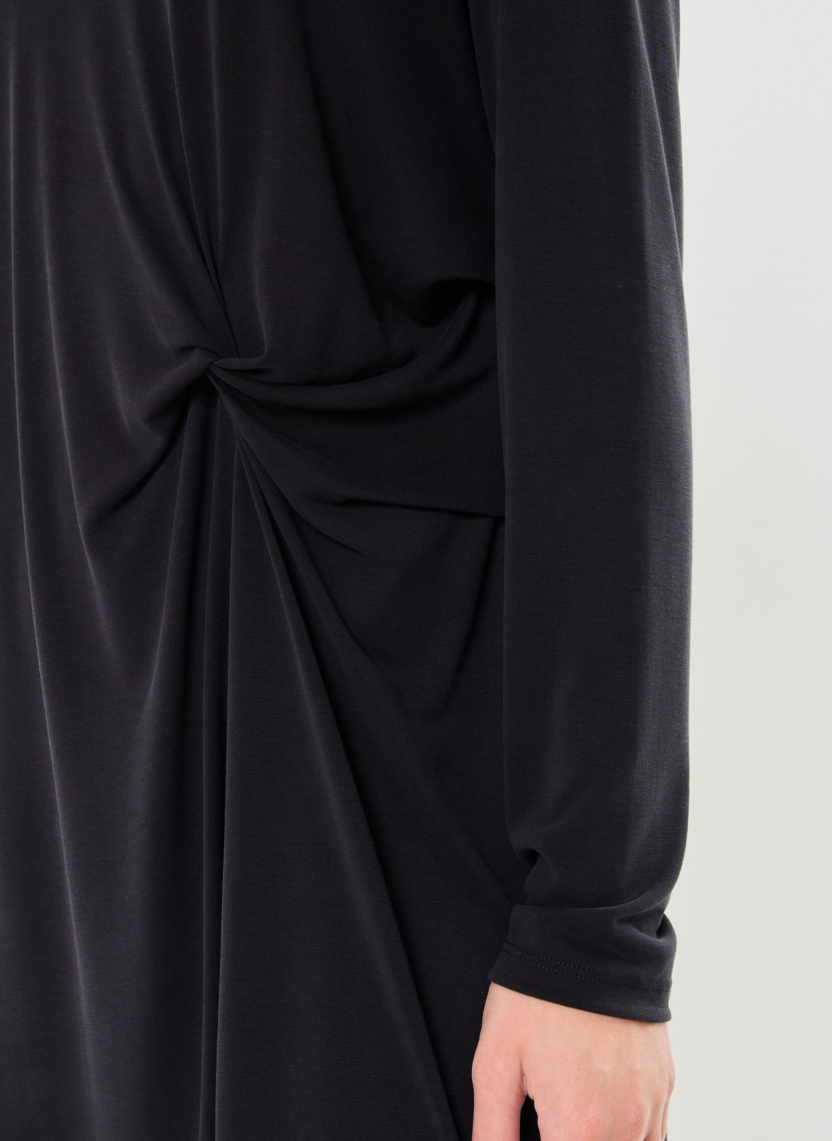 Kleider Pcanora Ls Knot Dress Bc damen schwarz Pieces Kleider Pcanora Ls Knot Dress Bc damen schwarz Black