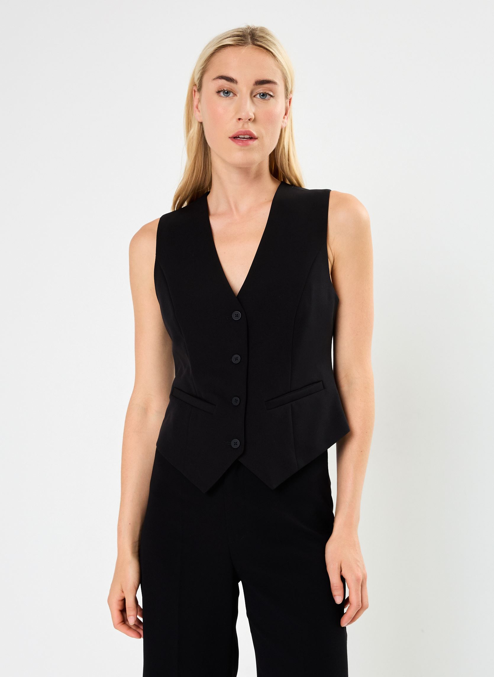 Vestes sans manches Pcbozzy Vest Noos Exp Bc femme noir Pieces Vestes sans manches Pcbozzy Vest Noos Exp Bc femme noir BLACK