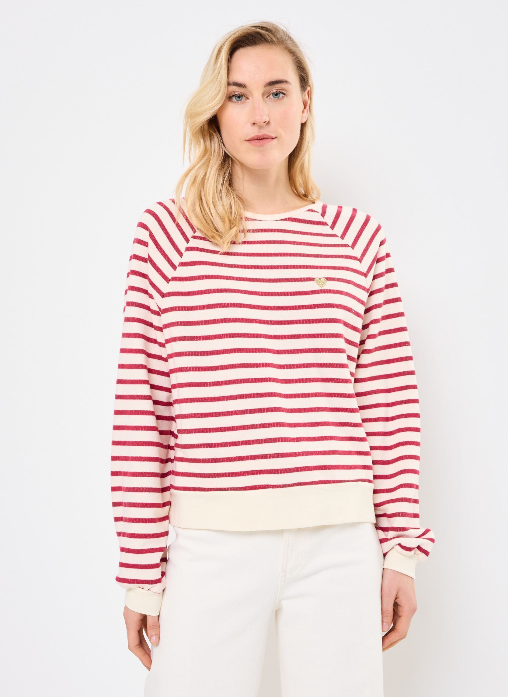 Sweatshirts Pcgreta Ls Emb Sweat Fc damen weiß Pieces Sweatshirts Pcgreta Ls Emb Sweat Fc damen weiß CLOUD DANCER CERISE