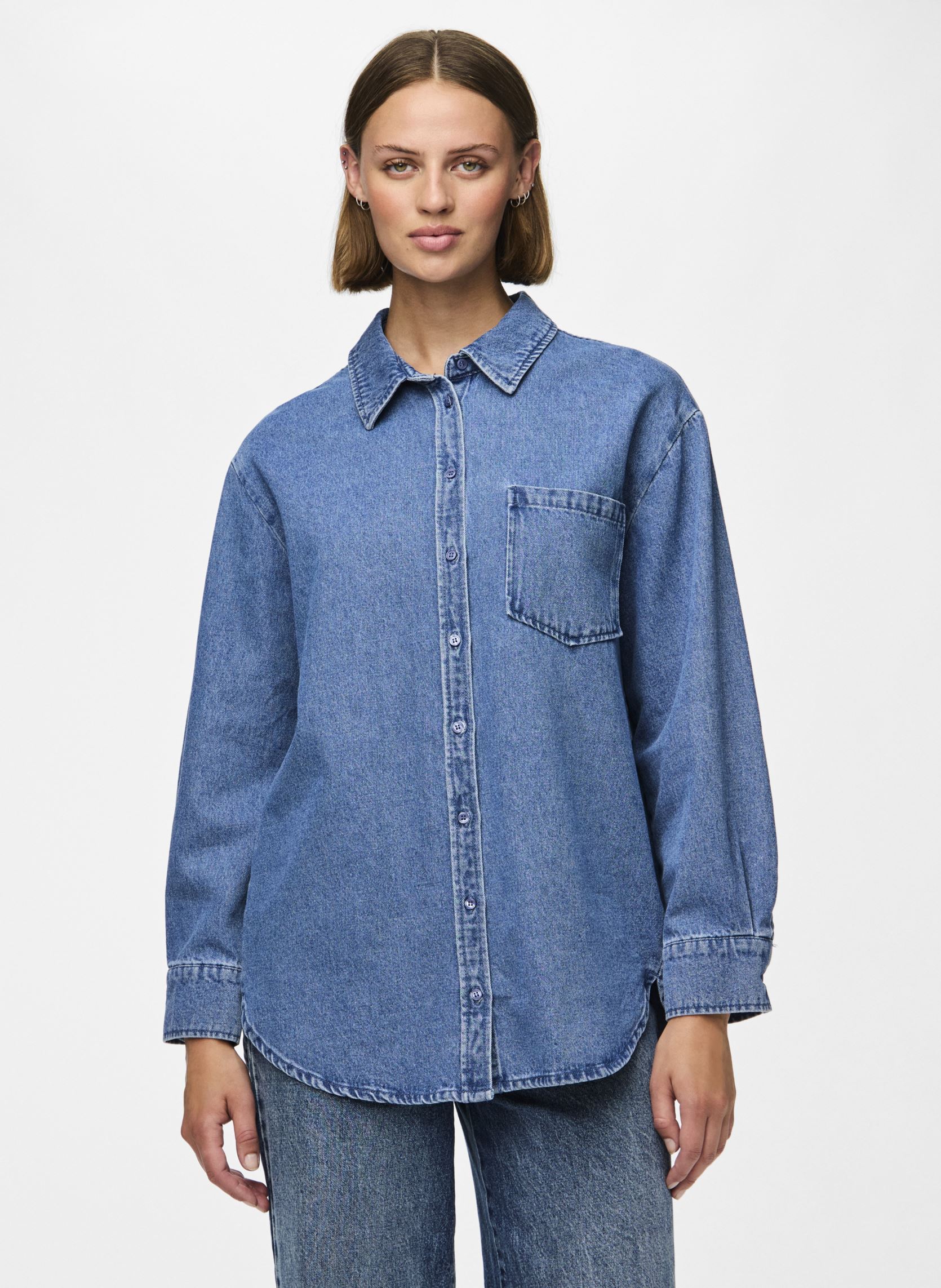 Camisas de manga larga Pcmaisie Ls Denim Shirt Noos Bc mujer azul Pieces Camisas de manga larga Pcmaisie Ls Denim Shirt Noos Bc mujer azul Medium Blue Denim