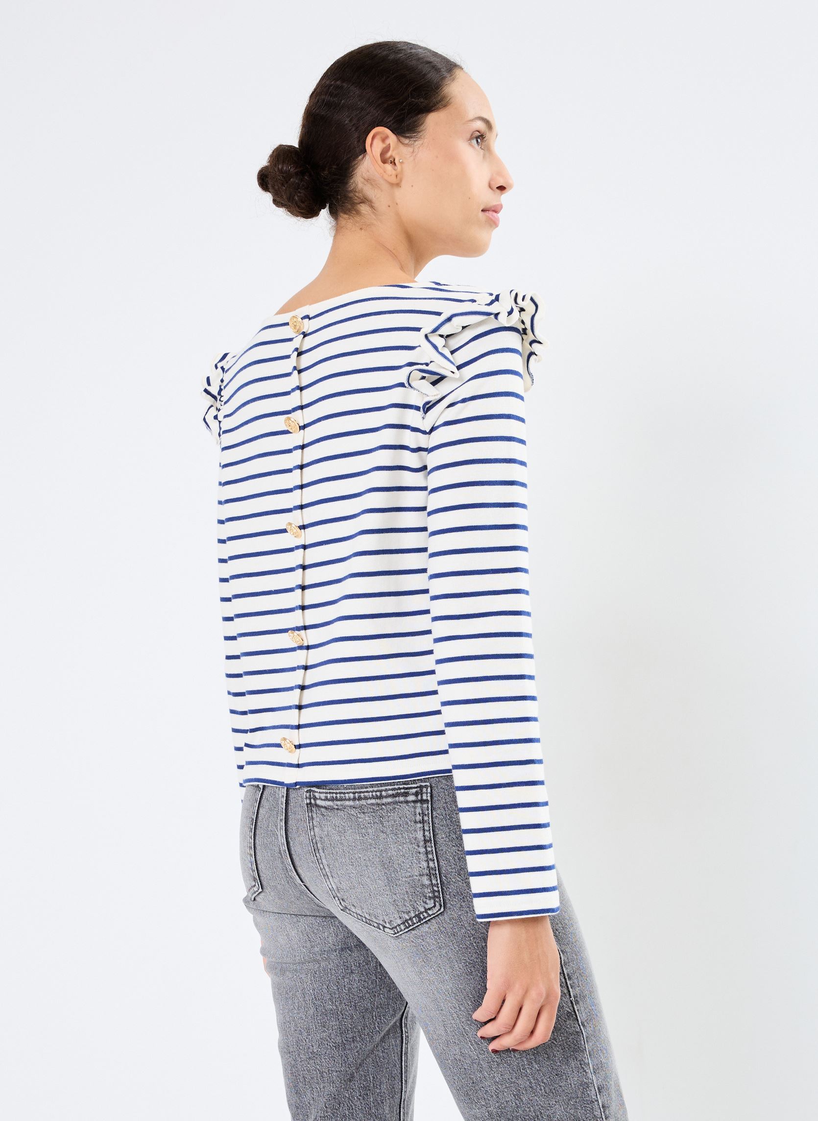 Tee-shirts manches longues Pcniana Ls O Neck Pa Bc femme blanc Pieces Tee-shirts manches longues Pcniana Ls O Neck Pa Bc femme blanc Egret