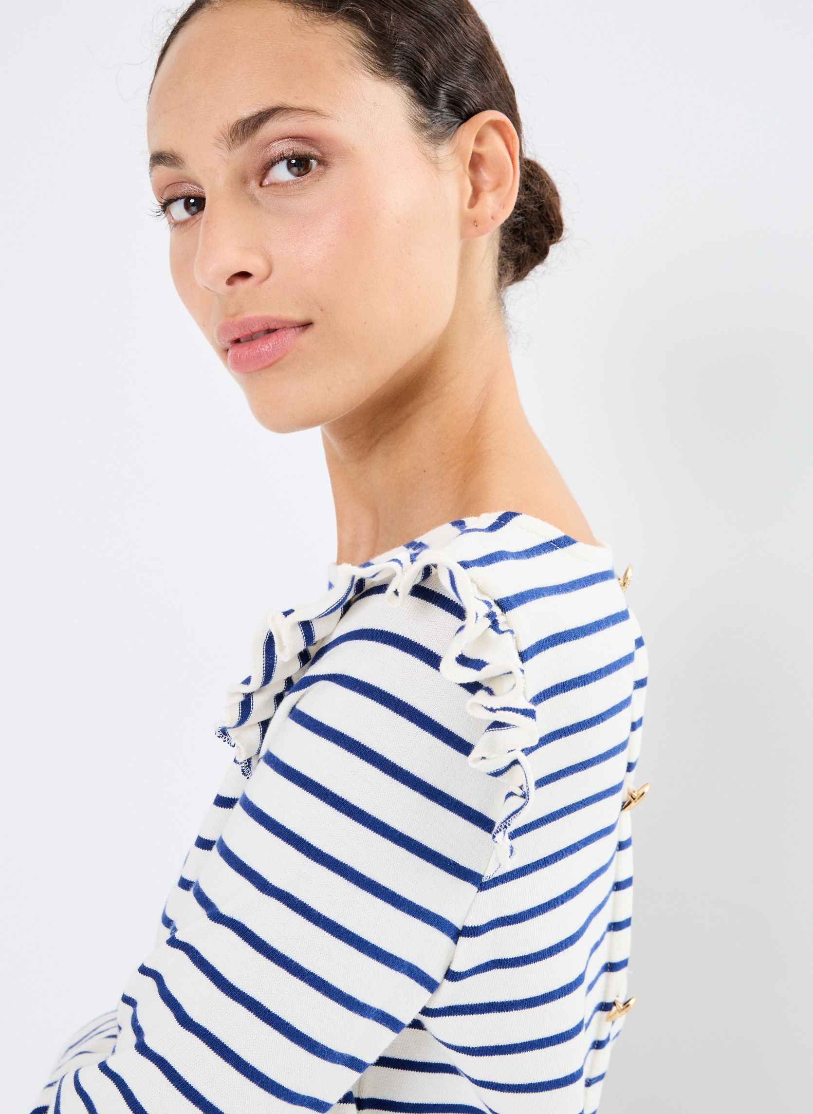 Tee-shirts manches longues Pcniana Ls O Neck Pa Bc femme blanc Pieces Tee-shirts manches longues Pcniana Ls O Neck Pa Bc femme blanc Egret