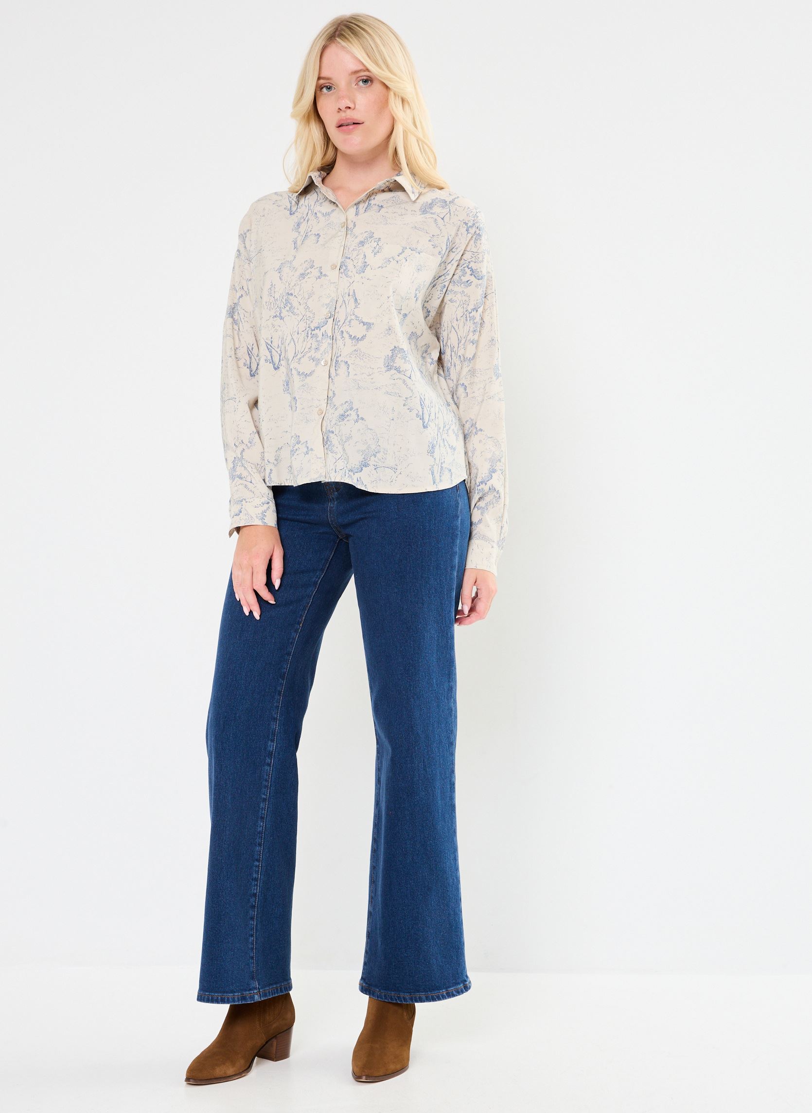 Langarm-Hemden Pcnier Ls Fold Up Shirt Bc damen weiß Pieces Langarm-Hemden Pcnier Ls Fold Up Shirt Bc damen weiß Peyote