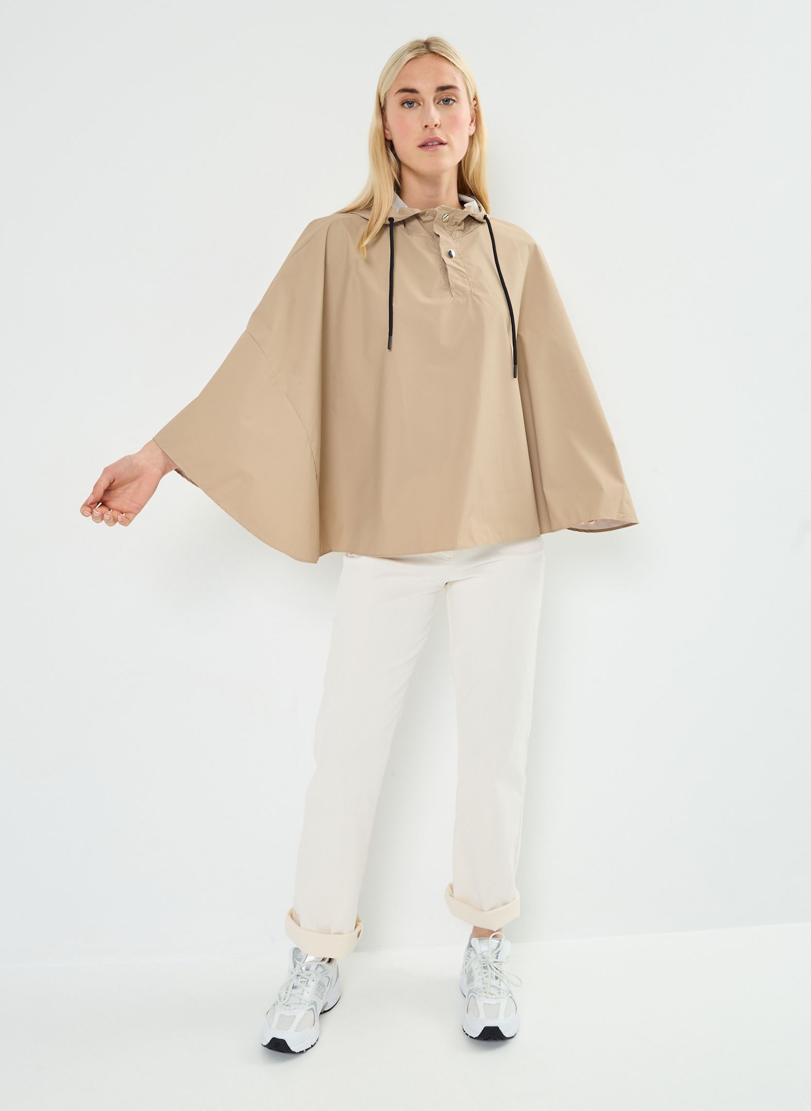 Ponchos et capes Pcnikka Poncho femme beige Pieces Ponchos et capes Pcnikka Poncho femme beige Silver Mink