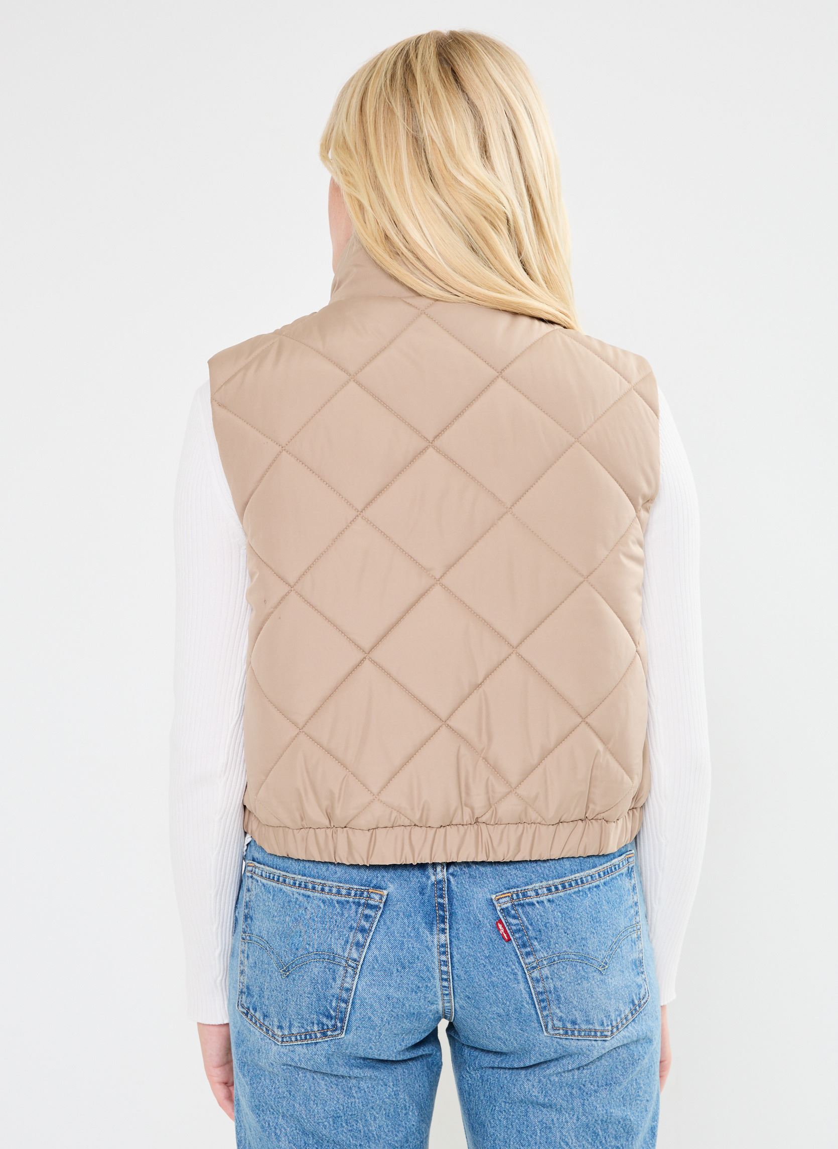 Vestes sans manches Pcnippa Quilted Short Vest Bc femme beige Pieces Vestes sans manches Pcnippa Quilted Short Vest Bc femme beige Silver Mink