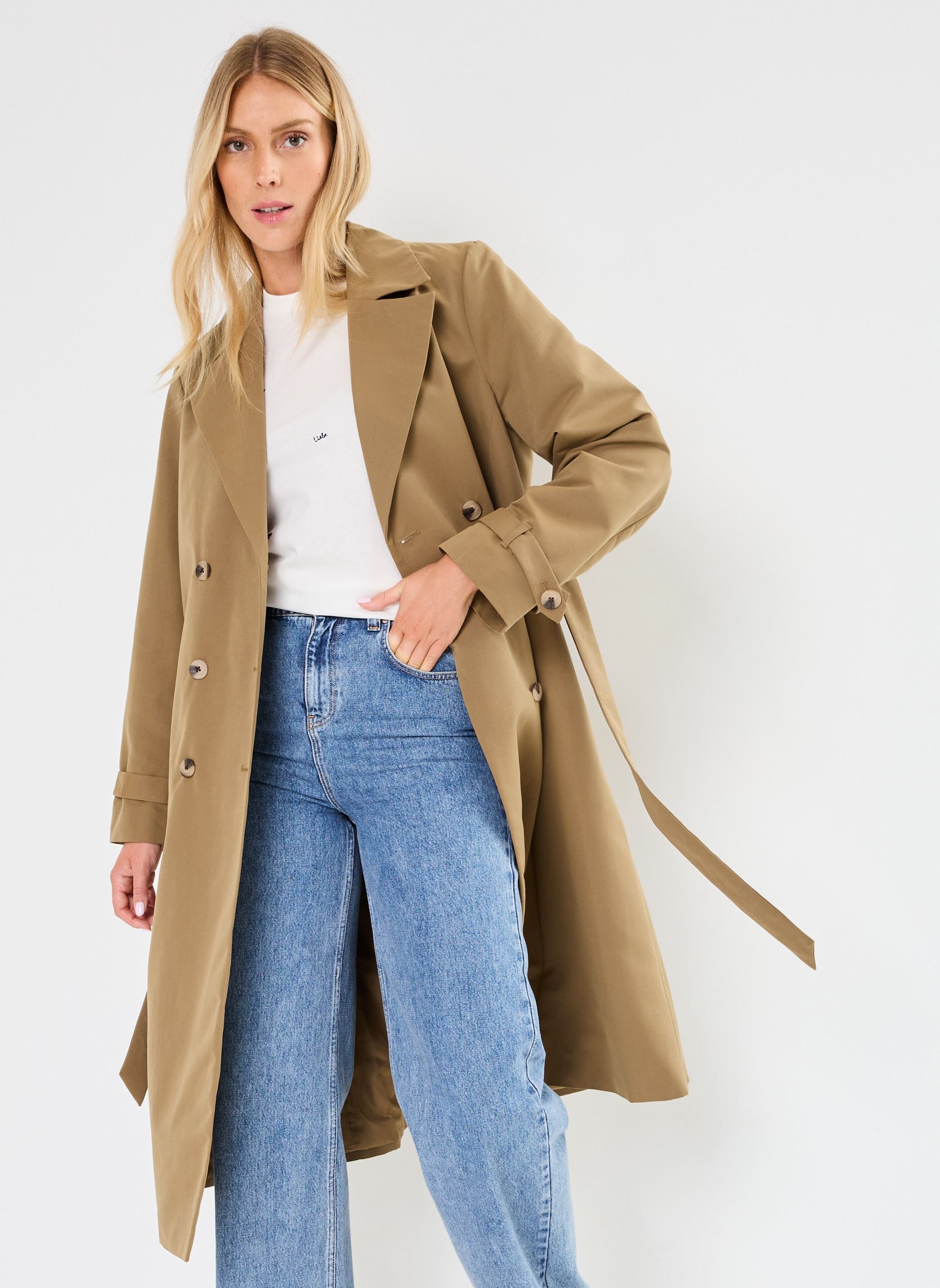 Pieces Trench-coats Veste - Pcnova Trenchcoat femme marron | Sarenza Suisse