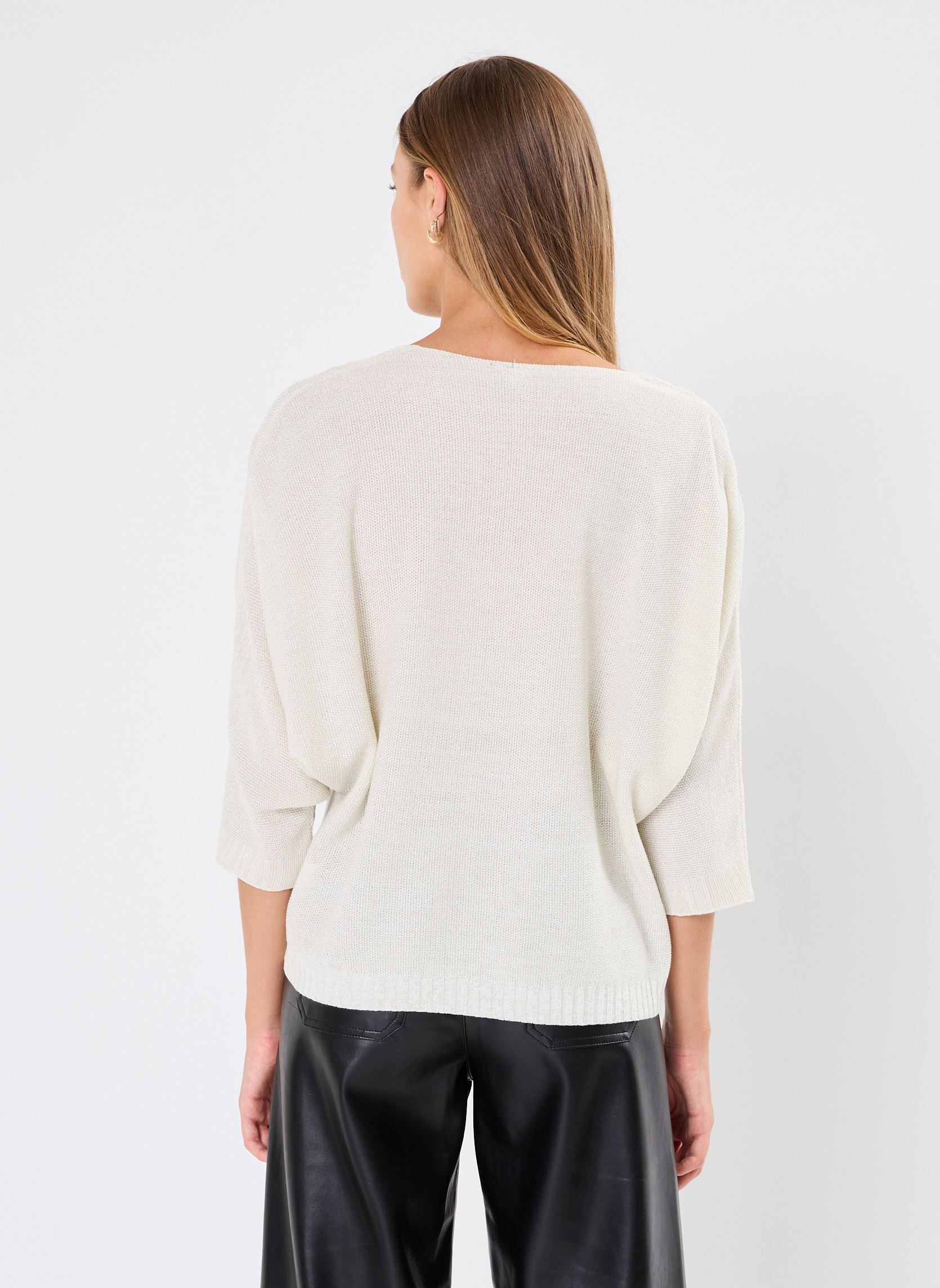 Pulls Pcnuria 3/4 Sleve Knit Top Fc femme blanc Pieces Pulls Pcnuria 3/4 Sleve Knit Top Fc femme blanc CLOUD DANCER
