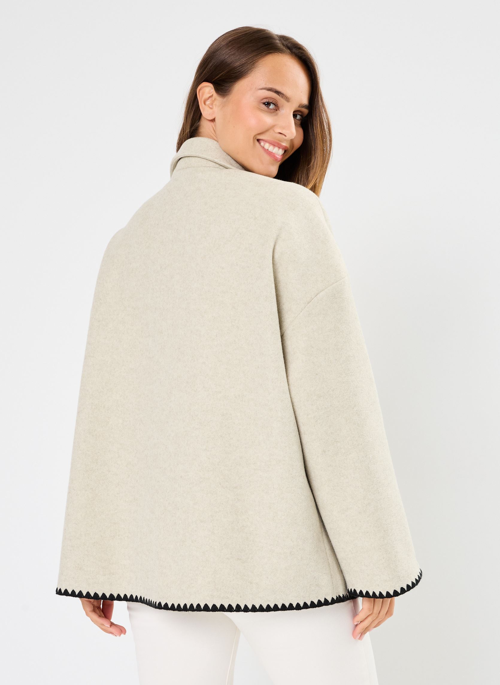 Jassen Pcalice Ls Jacket D2D dames beige Pieces Jassen Pcalice Ls Jacket D2D dames beige Silver Gray