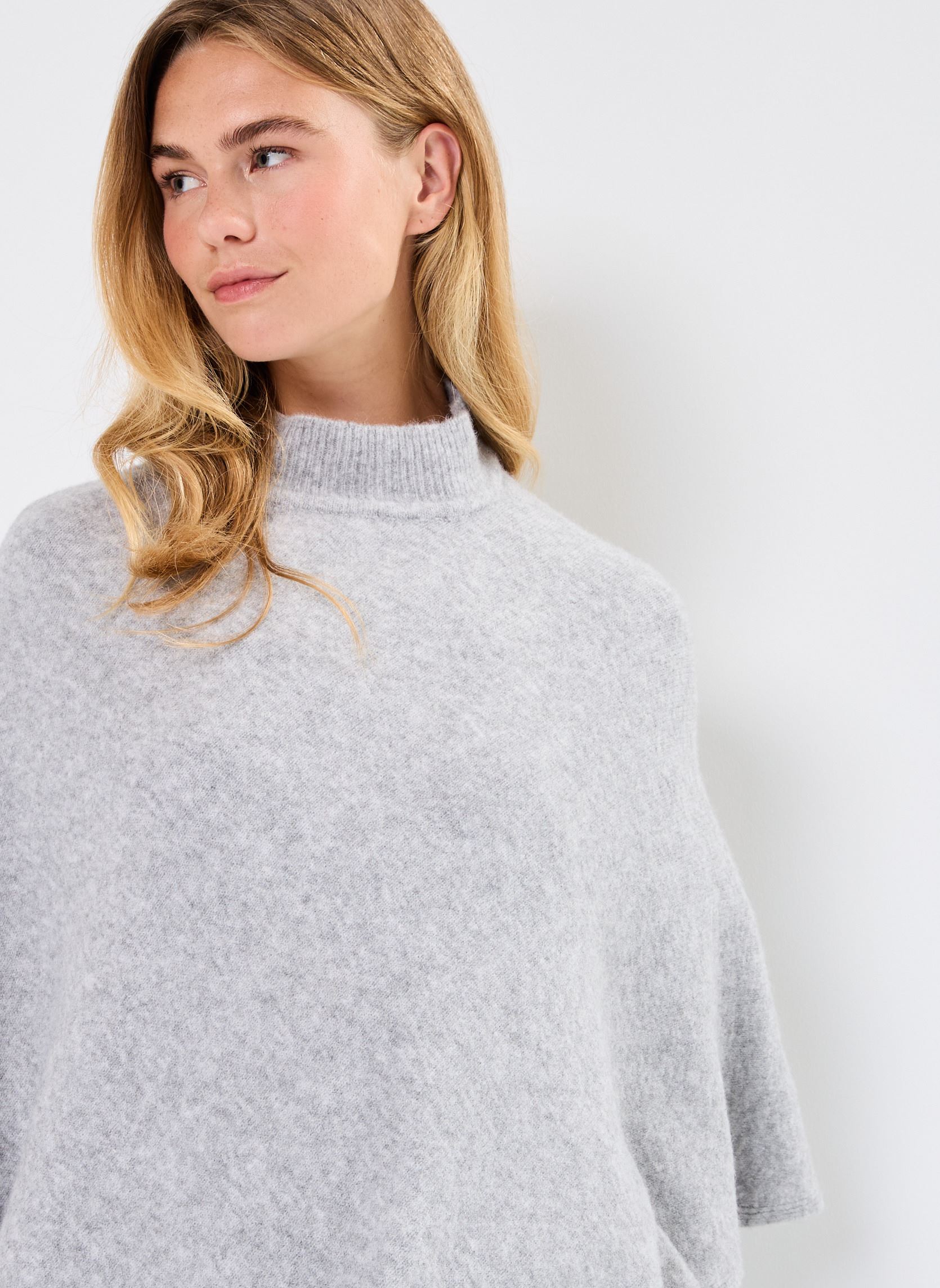 Ponchos et capes Pcfortuna High Neck Poncho Noos Bc femme gris Pieces Ponchos et capes Pcfortuna High Neck Poncho Noos Bc femme gris Medium Grey Melange