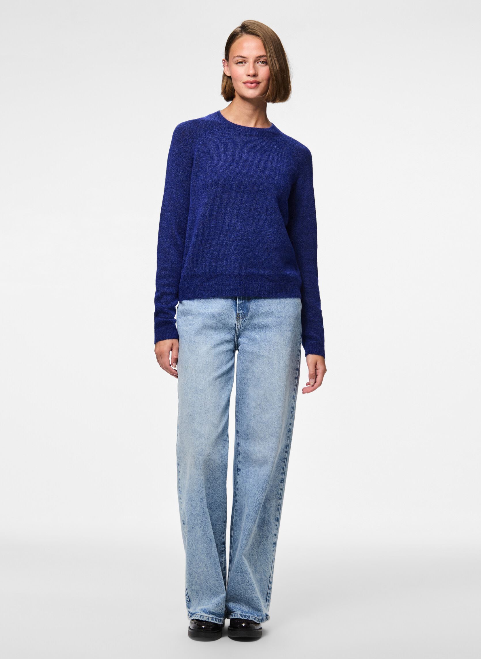 Truien Pcjuliana Ls O-Neck Knit Noos Bc dames blauw Pieces Truien Pcjuliana Ls O-Neck Knit Noos Bc dames blauw Bluing