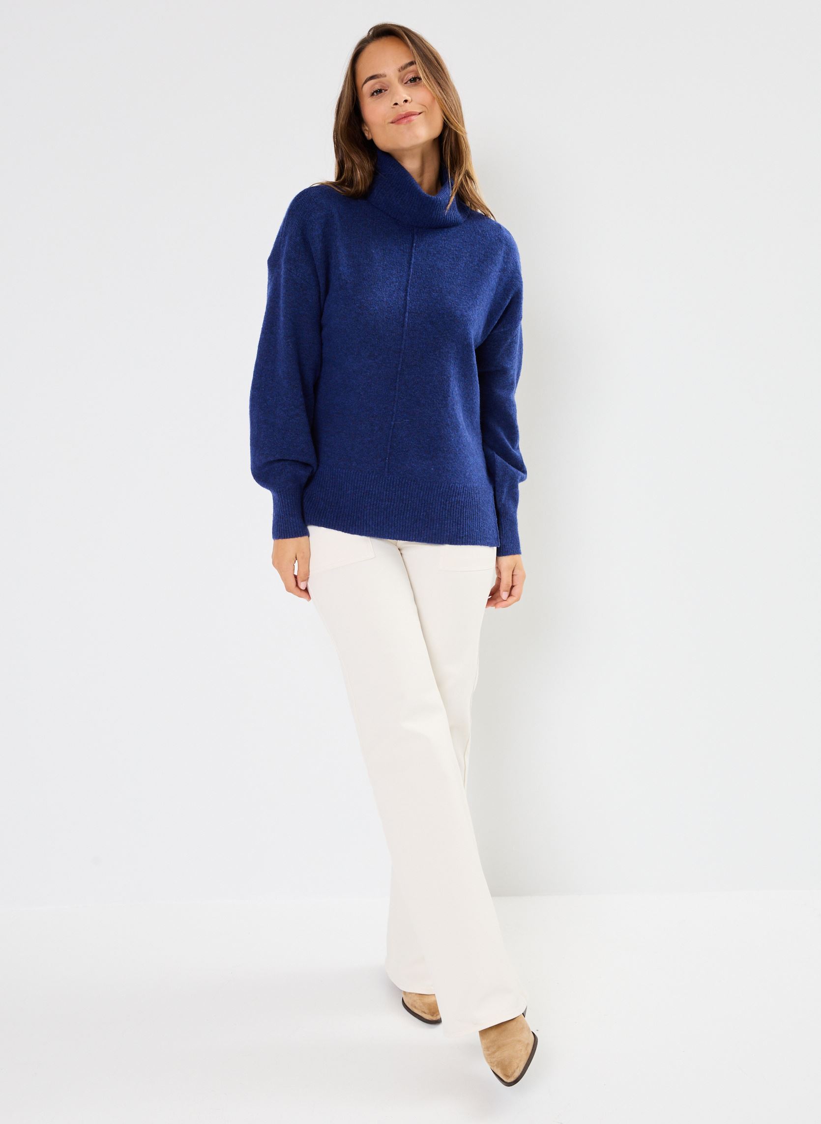 Pulls Pcmalou Ls Rollneck Knit Noos Bc femme bleu Pieces Pulls Pcmalou Ls Rollneck Knit Noos Bc femme bleu Bellwether Blue