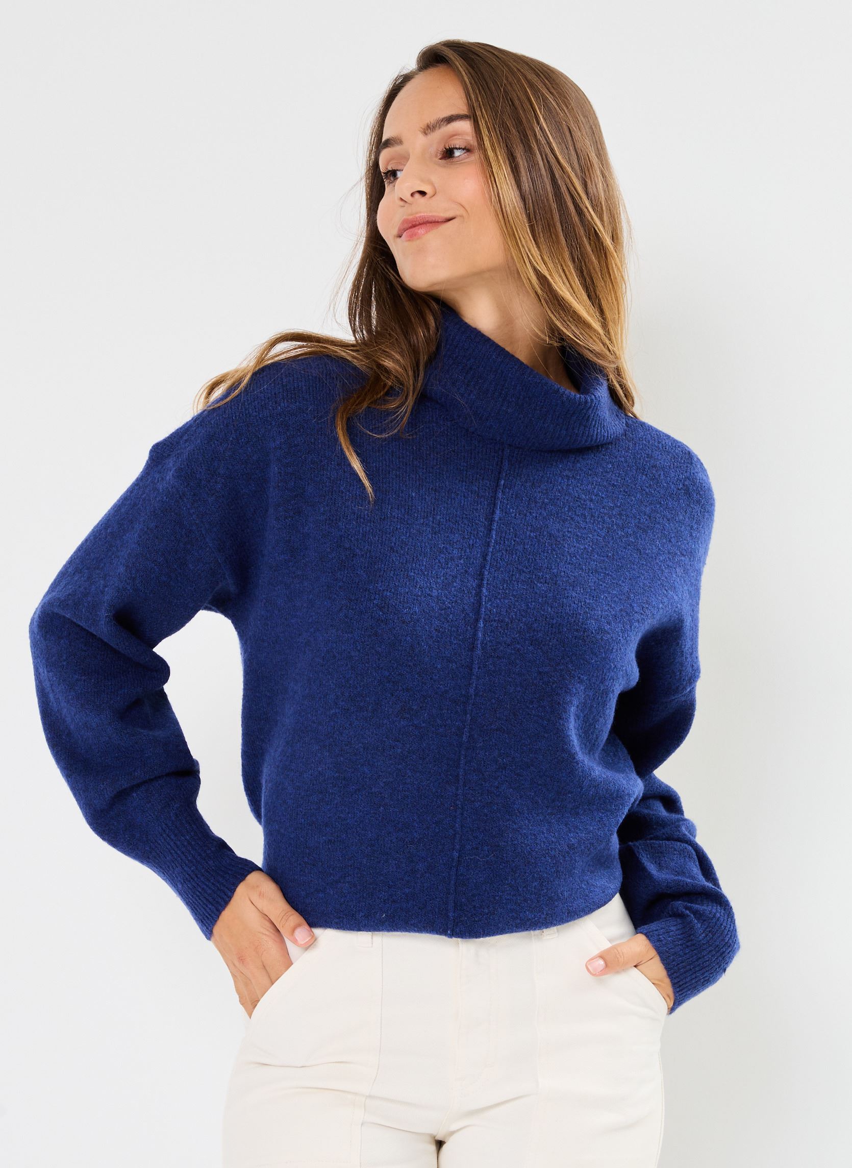 Pulls Pcmalou Ls Rollneck Knit Noos Bc femme bleu Pieces Pulls Pcmalou Ls Rollneck Knit Noos Bc femme bleu Bellwether Blue