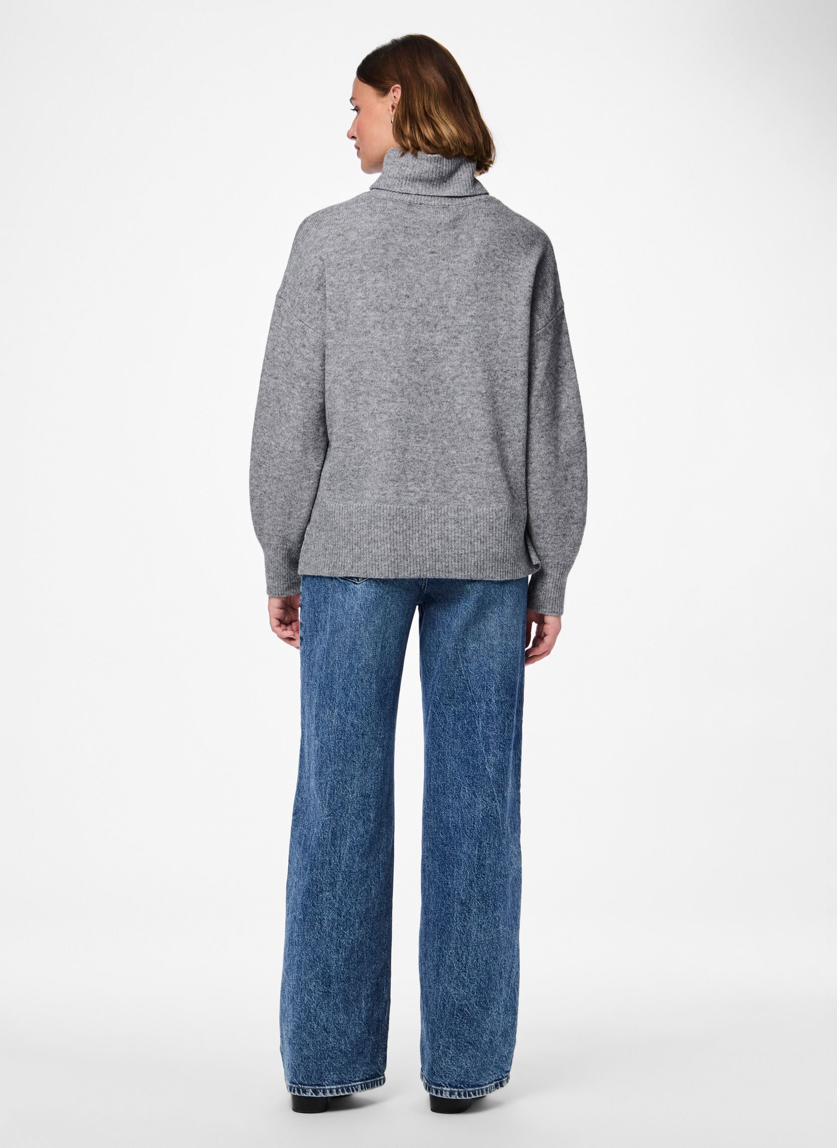 Truien Pcmalou Ls Rollneck Knit Noos Bc dames grijs Pieces Truien Pcmalou Ls Rollneck Knit Noos Bc dames grijs Medium Grey Melange