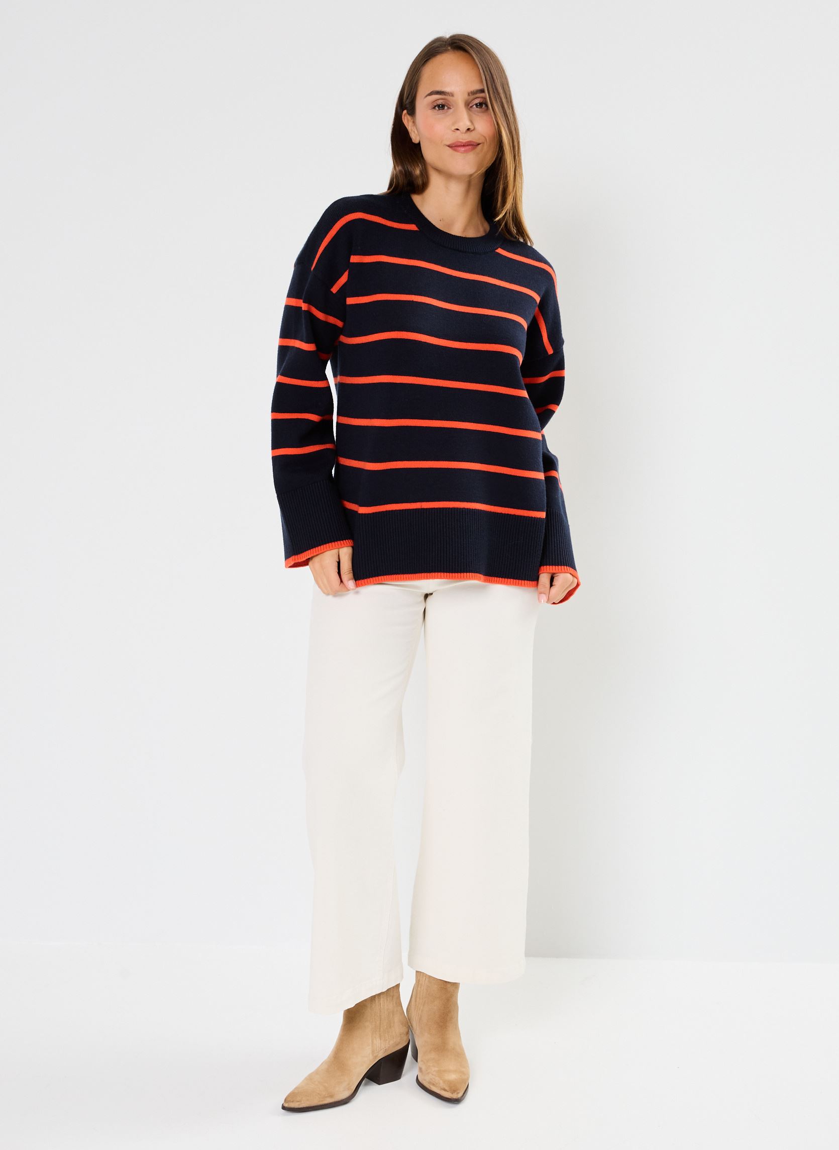 Maglioni Pcmathilde Ls O-Neck Knit Noos Bc donna blu Pieces Maglioni Pcmathilde Ls O-Neck Knit Noos Bc donna blu SKY CAPTAIN