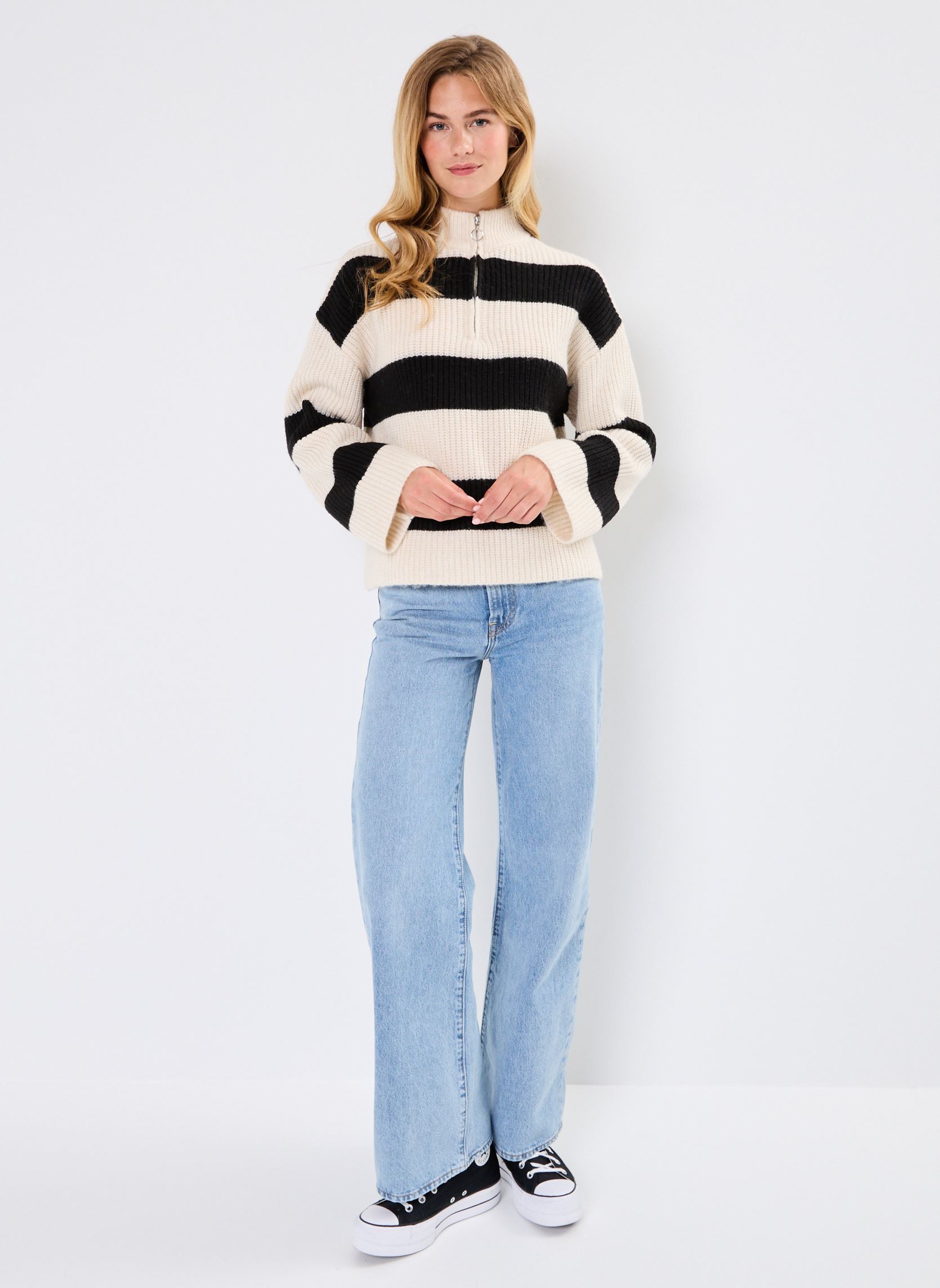 Pulls Pcnalini Ls Half Zip Knit Bc femme beige Pieces Pulls Pcnalini Ls Half Zip Knit Bc femme beige Birch