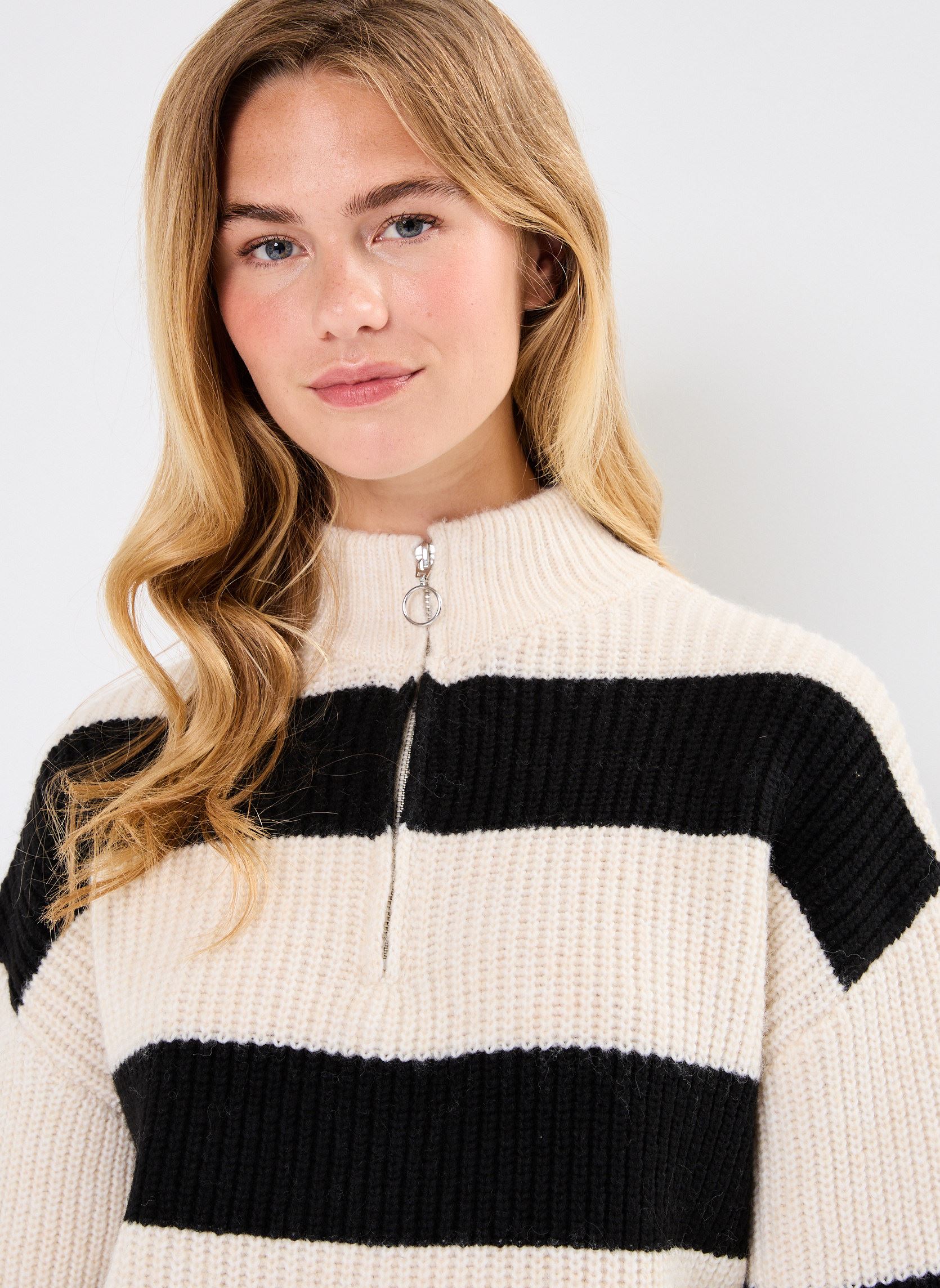 Pulls Pcnalini Ls Half Zip Knit Bc femme beige Pieces Pulls Pcnalini Ls Half Zip Knit Bc femme beige Birch