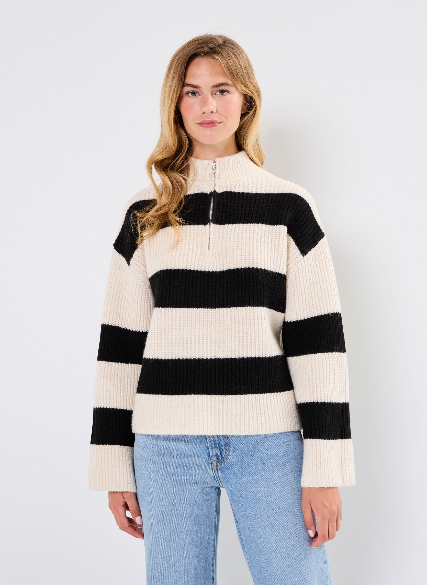 Pulls Pcnalini Ls Half Zip Knit Bc femme beige Pieces Pulls Pcnalini Ls Half Zip Knit Bc femme beige Birch