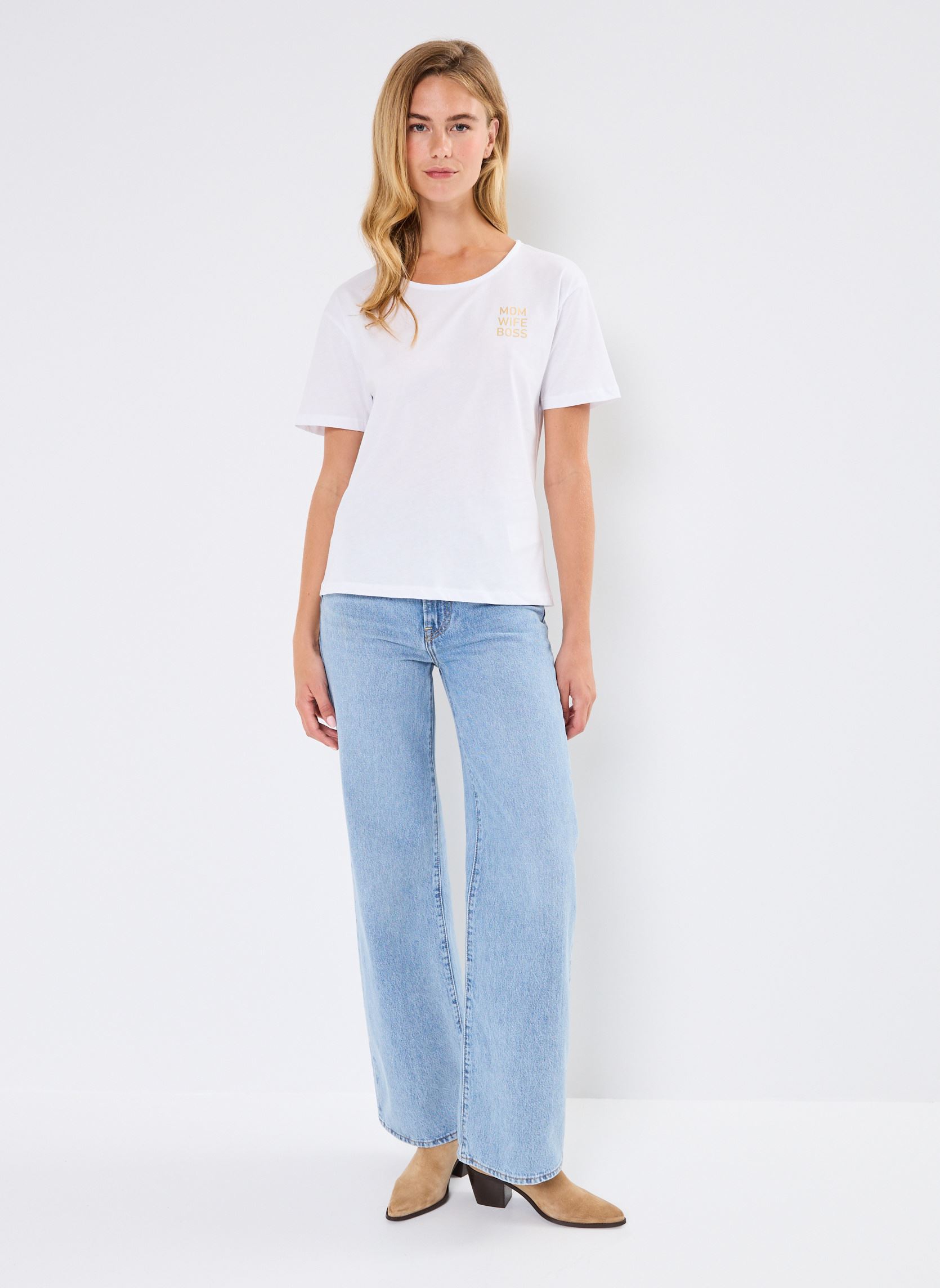 Kurzarm-T-Shirts Pcnally Ss Tee Fc Bc damen weiß Pieces Kurzarm-T-Shirts Pcnally Ss Tee Fc Bc damen weiß Bright white