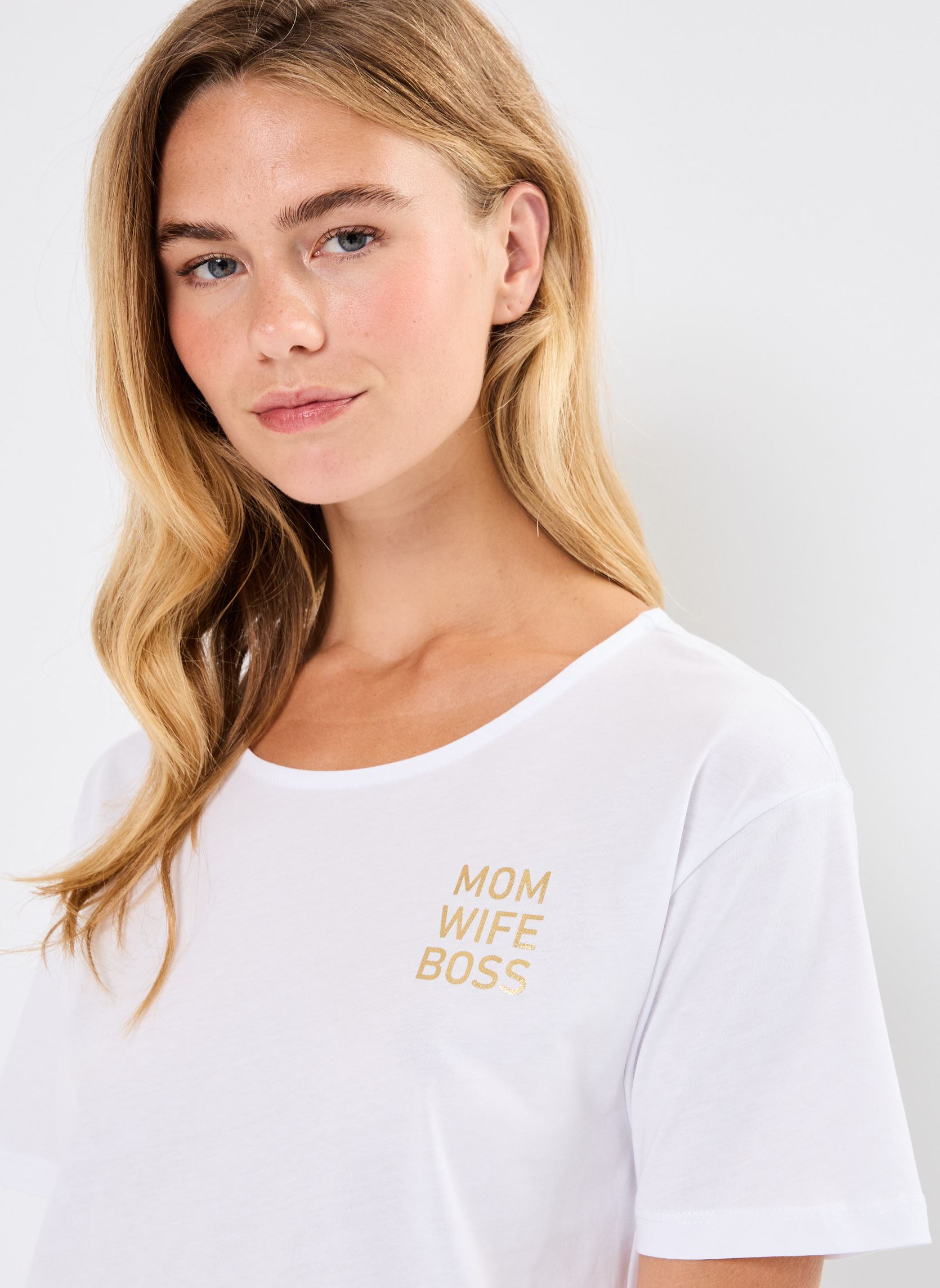 Kurzarm-T-Shirts Pcnally Ss Tee Fc Bc damen weiß Pieces Kurzarm-T-Shirts Pcnally Ss Tee Fc Bc damen weiß Bright white