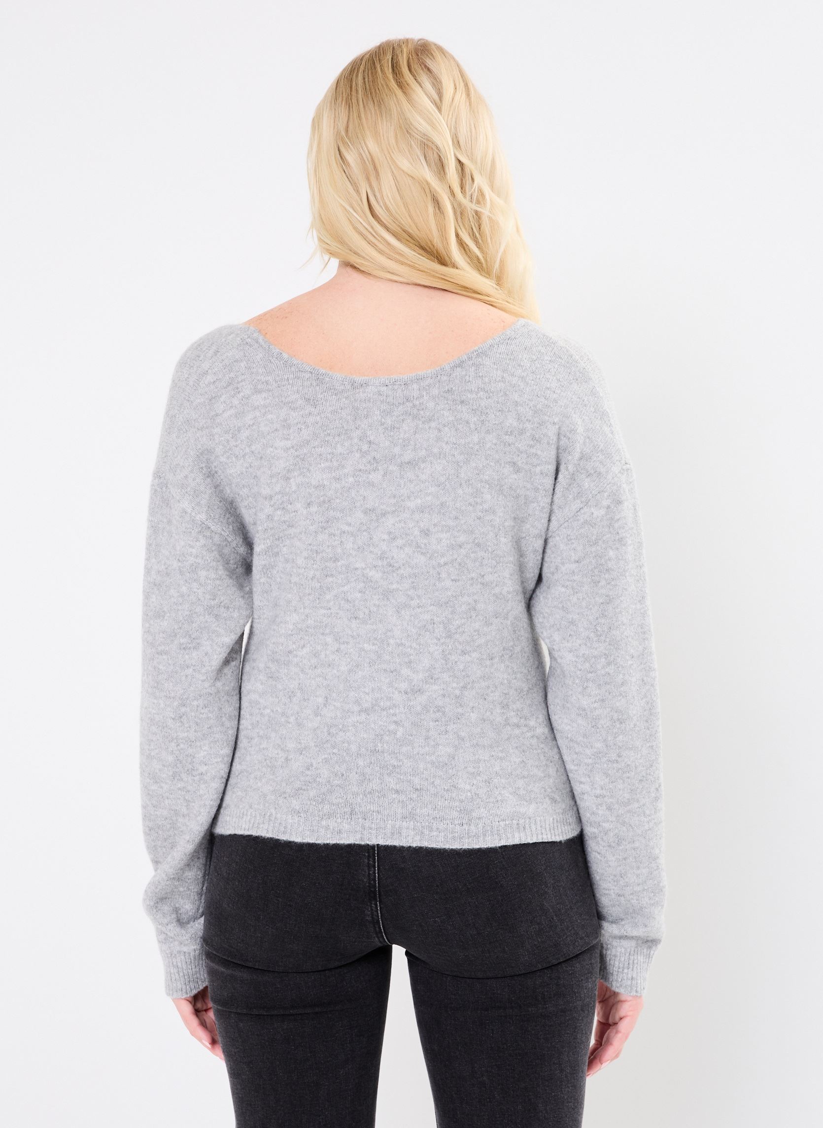 Pullover Pcnanu Ls Rev Drape Knit Bc damen grau Pieces Pullover Pcnanu Ls Rev Drape Knit Bc damen grau MEDIUM GREY MELANGE