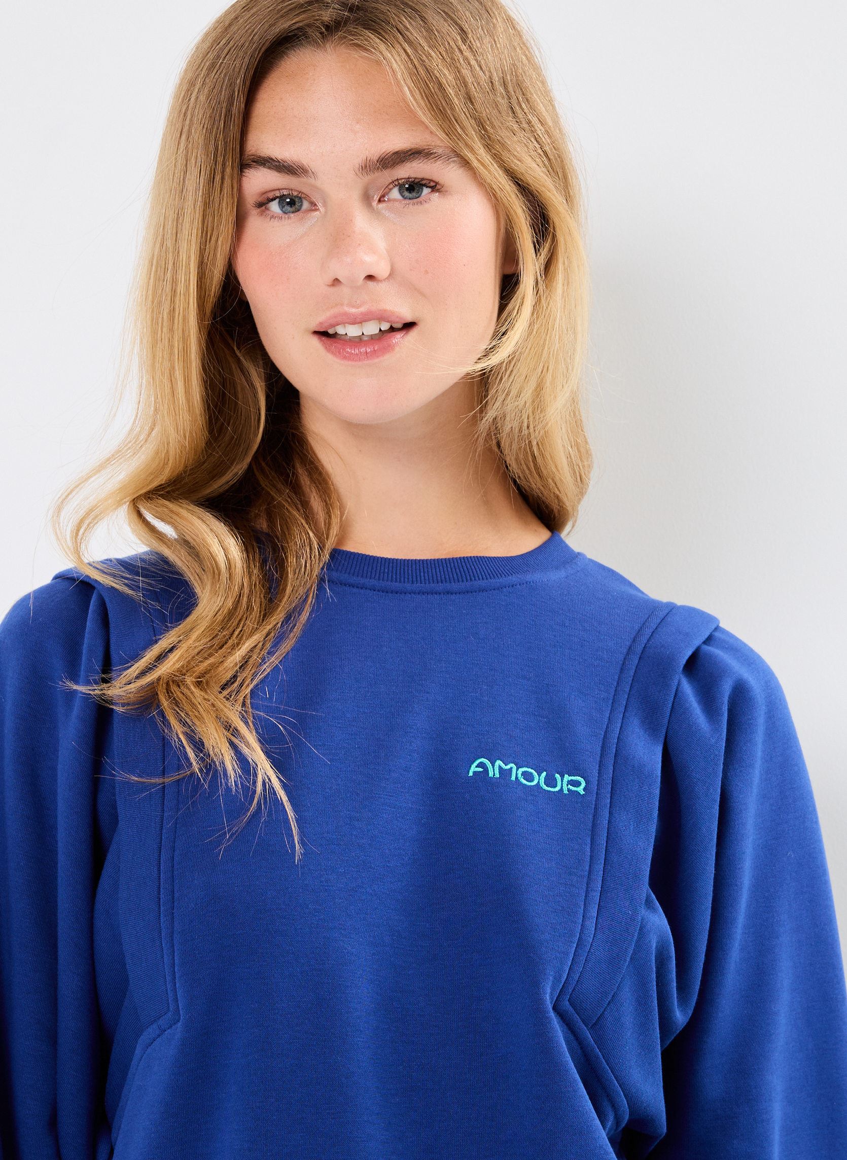 Sweater Pcnasminan Ls Sweat Fc Bc dames blauw Pieces Sweater Pcnasminan Ls Sweat Fc Bc dames blauw BELLWETHER BLUE