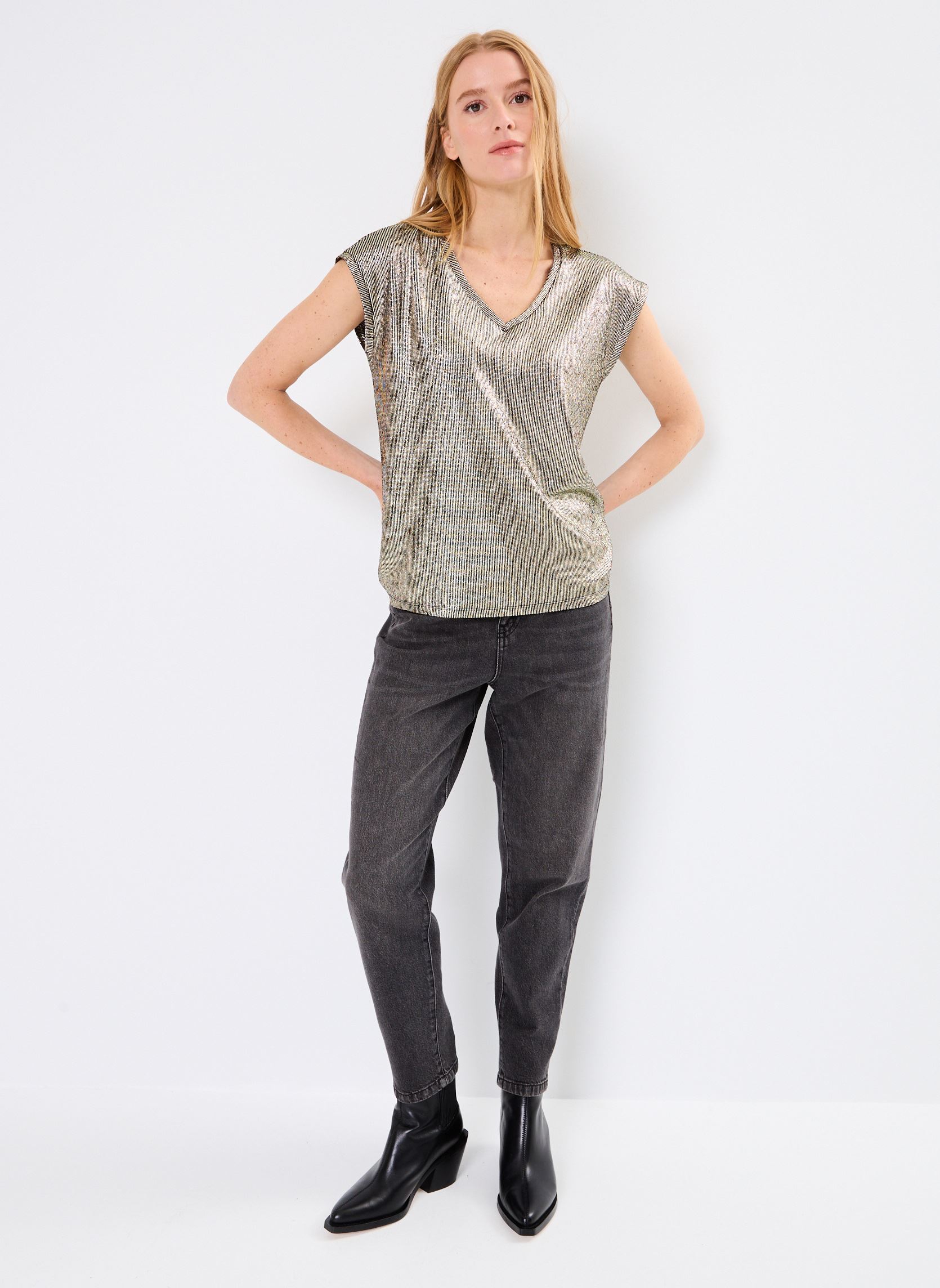 T-shirt a maniche corte Pcnilana Ss Tee Fc donna oro e bronzo Pieces T-shirt a maniche corte Pcnilana Ss Tee Fc donna oro e bronzo GOLD COLOUR