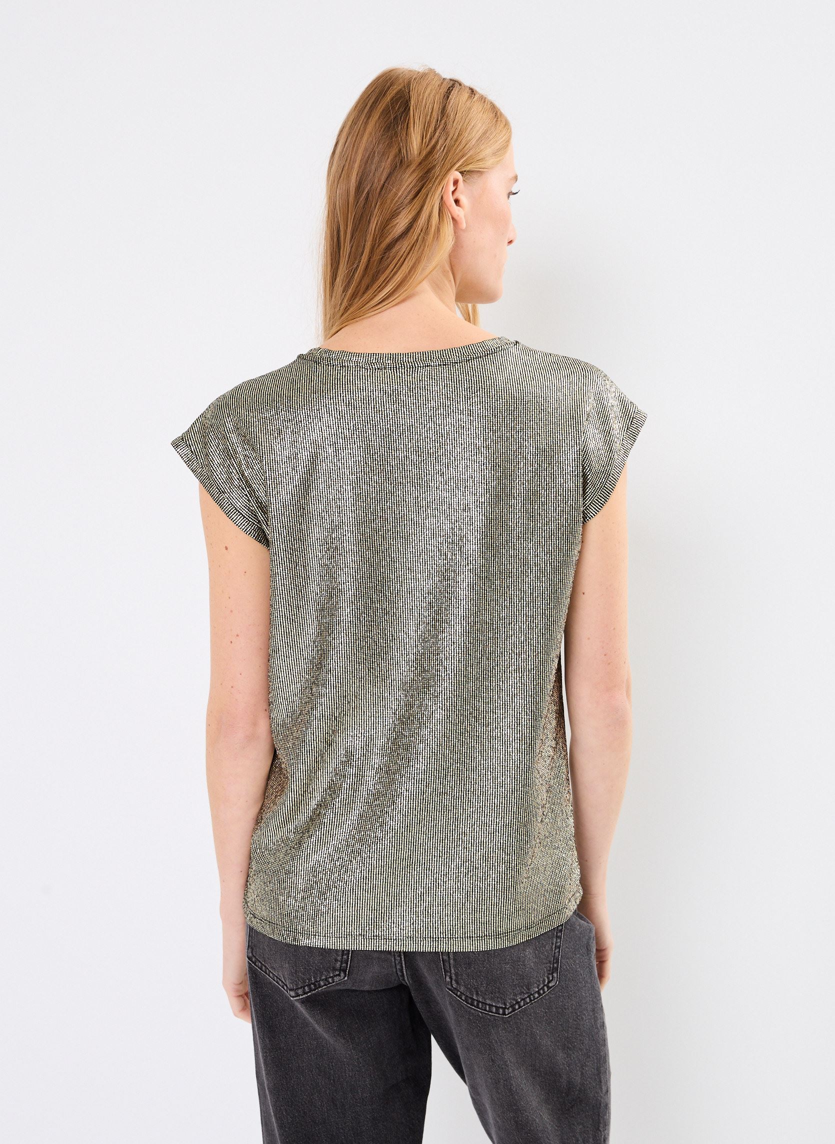 T-shirt a maniche corte Pcnilana Ss Tee Fc donna oro e bronzo Pieces T-shirt a maniche corte Pcnilana Ss Tee Fc donna oro e bronzo GOLD COLOUR