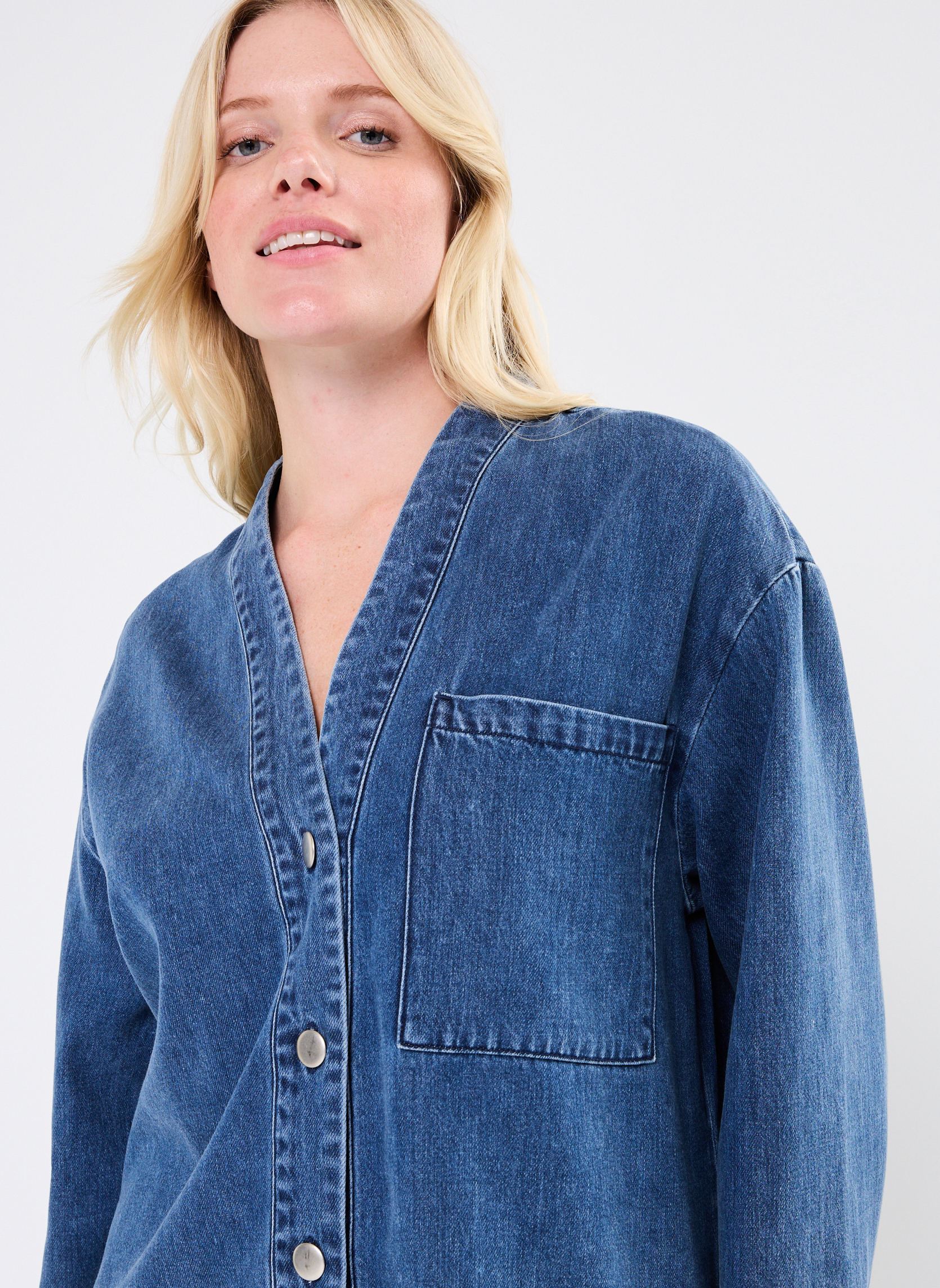 Langarm-Hemden Pcnira Ls Loose Shirt damen blau Pieces Langarm-Hemden Pcnira Ls Loose Shirt damen blau Medium Blue Denim