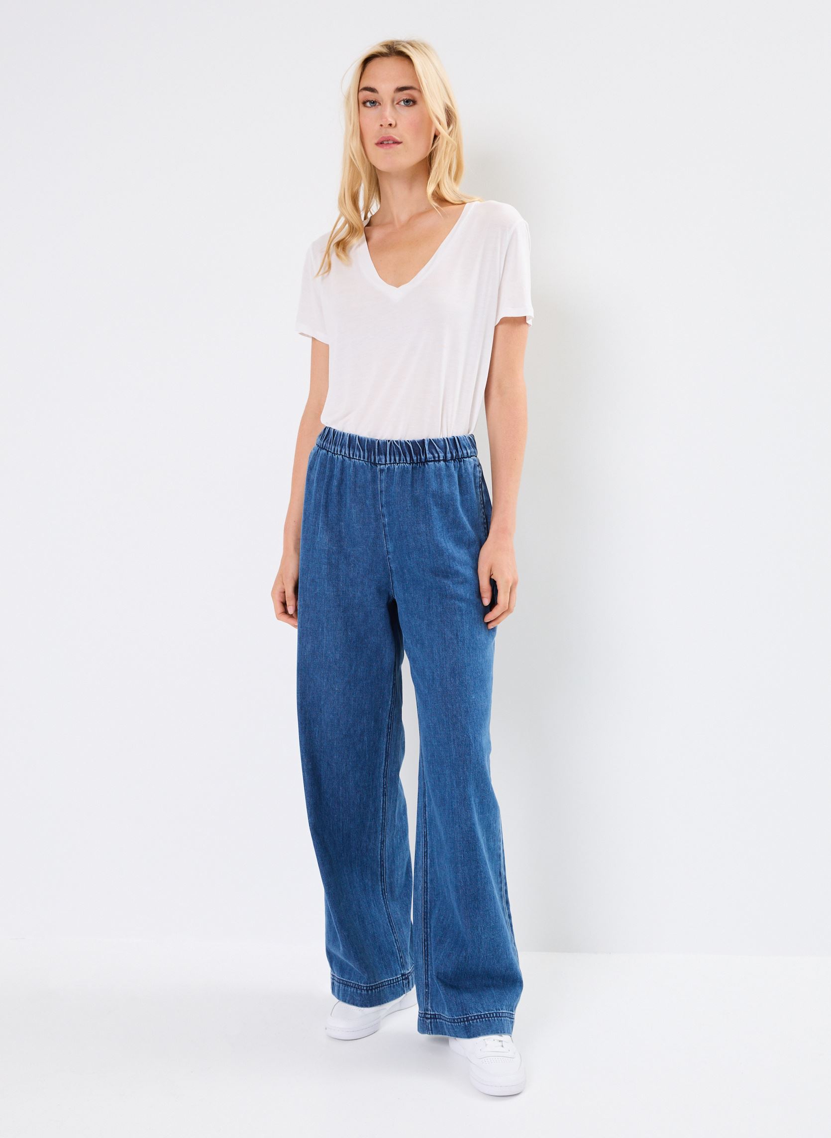 Wijde jeans / Flared Jeans Pcnira Mw Loose Denim Pant dames blauw Pieces Wijde jeans / Flared Jeans Pcnira Mw Loose Denim Pant dames blauw Medium Blue Denim