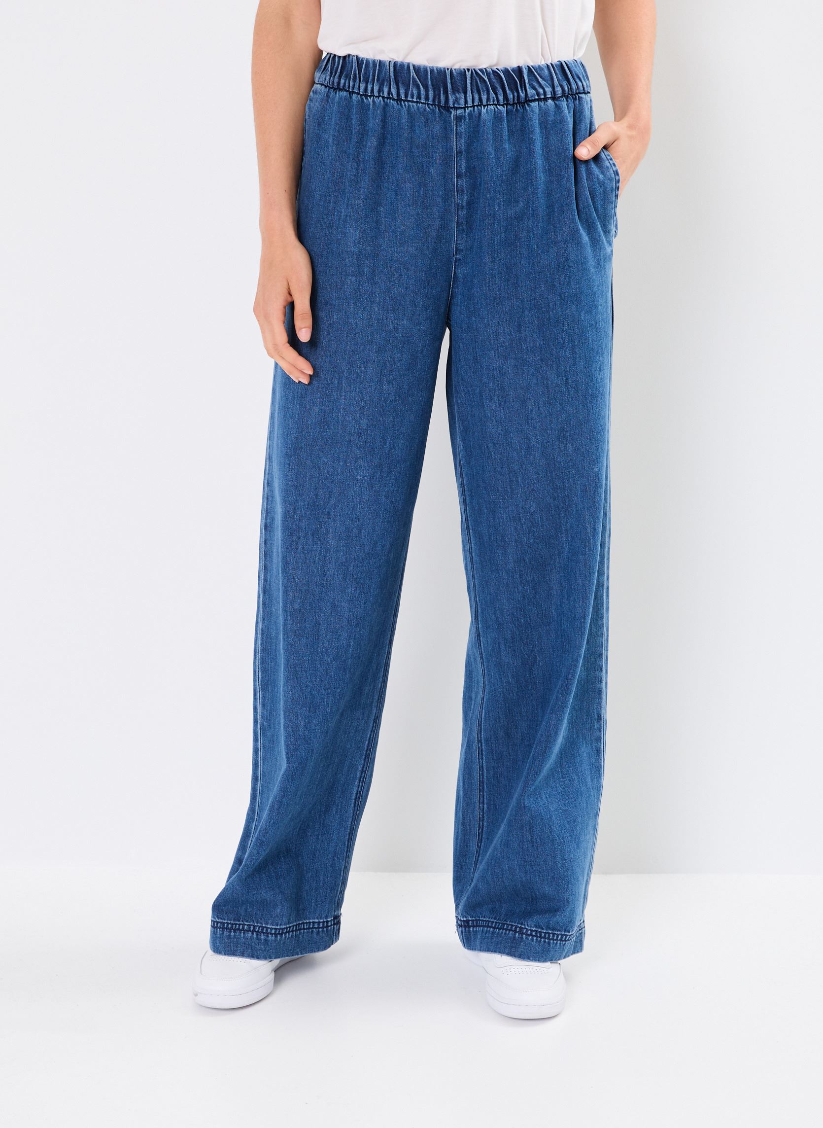 Wijde jeans / Flared Jeans Pcnira Mw Loose Denim Pant dames blauw Pieces Wijde jeans / Flared Jeans Pcnira Mw Loose Denim Pant dames blauw Medium Blue Denim