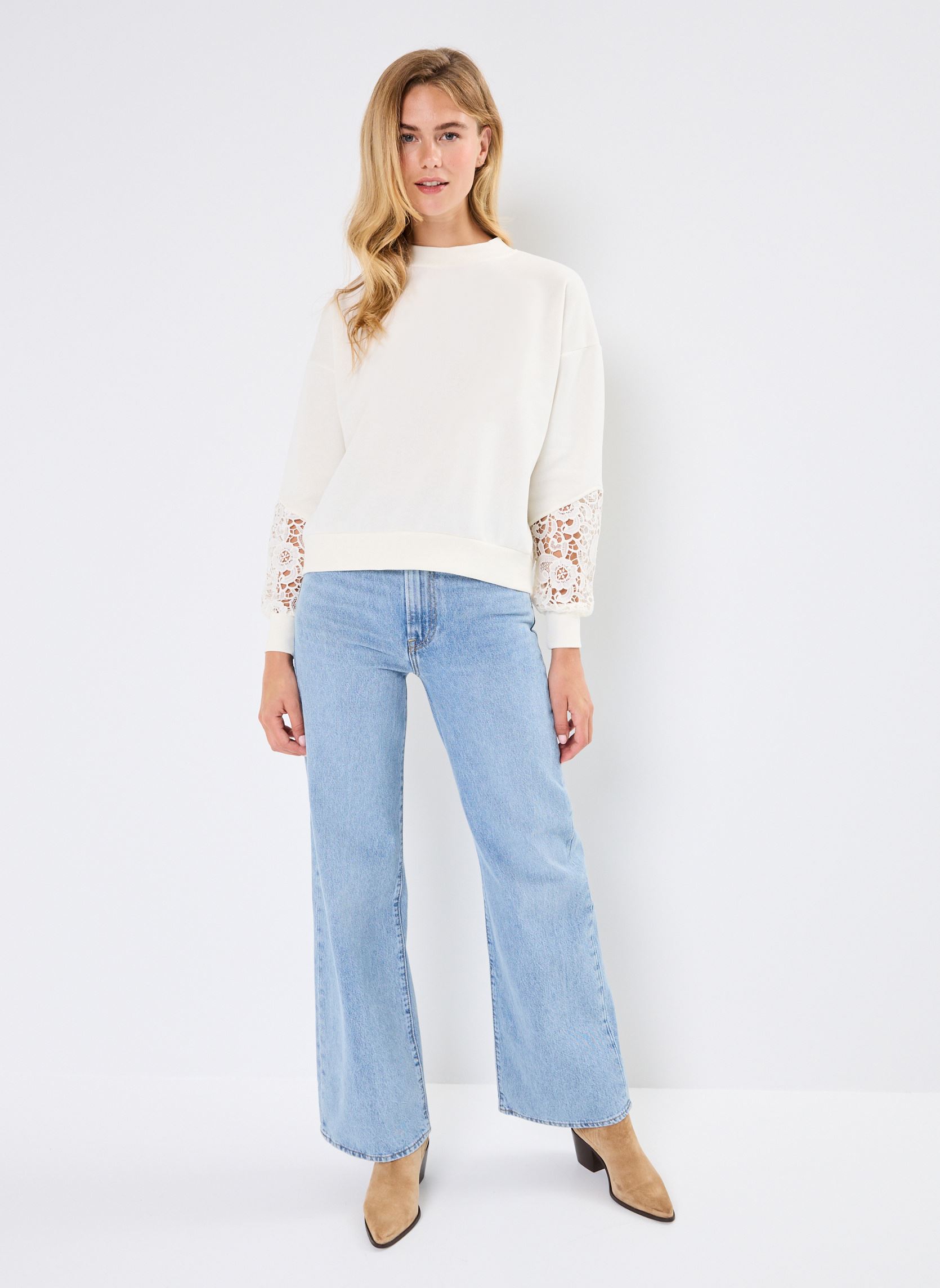 Sweater Pcpatience Ls Sweat Bc dames wit Pieces Sweater Pcpatience Ls Sweat Bc dames wit Cloud Dancer