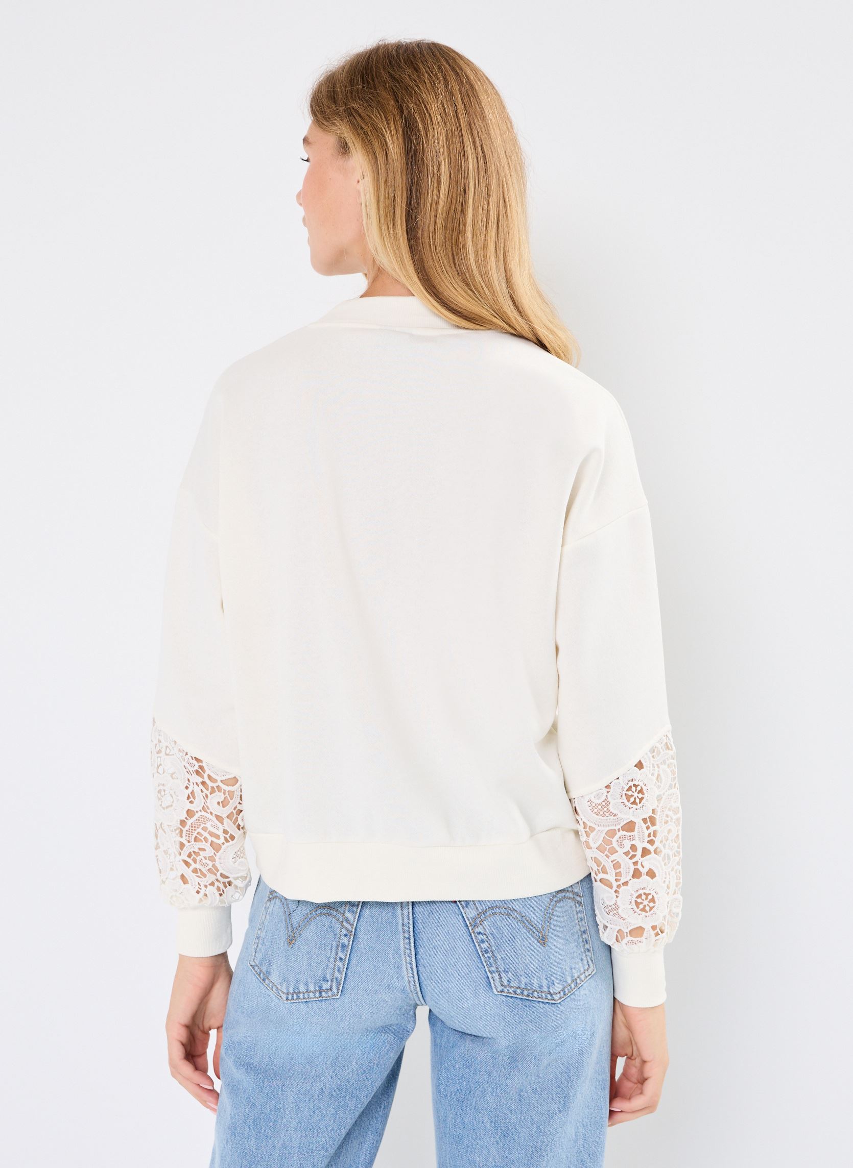 Sweater Pcpatience Ls Sweat Bc dames wit Pieces Sweater Pcpatience Ls Sweat Bc dames wit Cloud Dancer