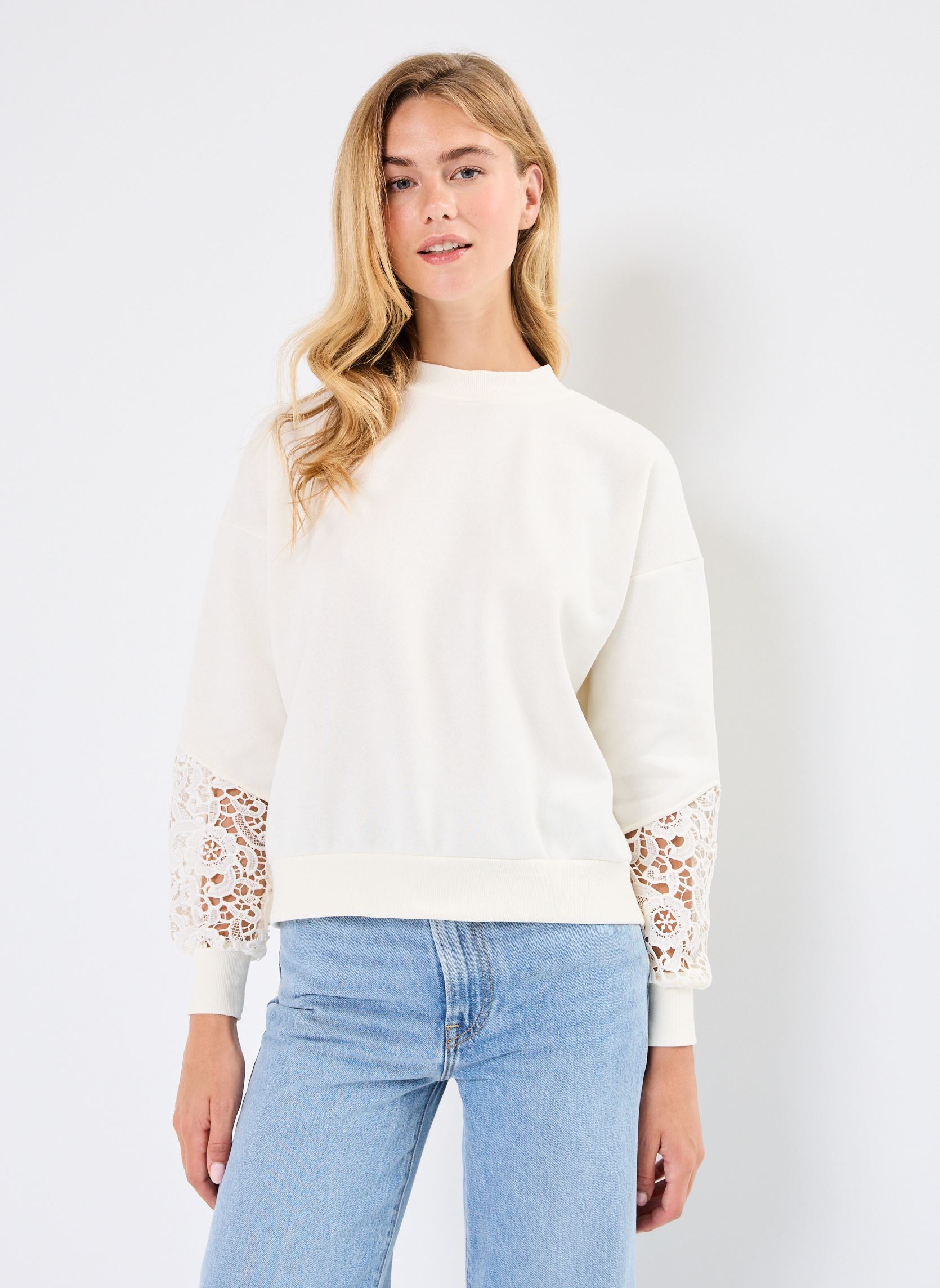 Sweater Pcpatience Ls Sweat Bc dames wit Pieces Sweater Pcpatience Ls Sweat Bc dames wit Cloud Dancer
