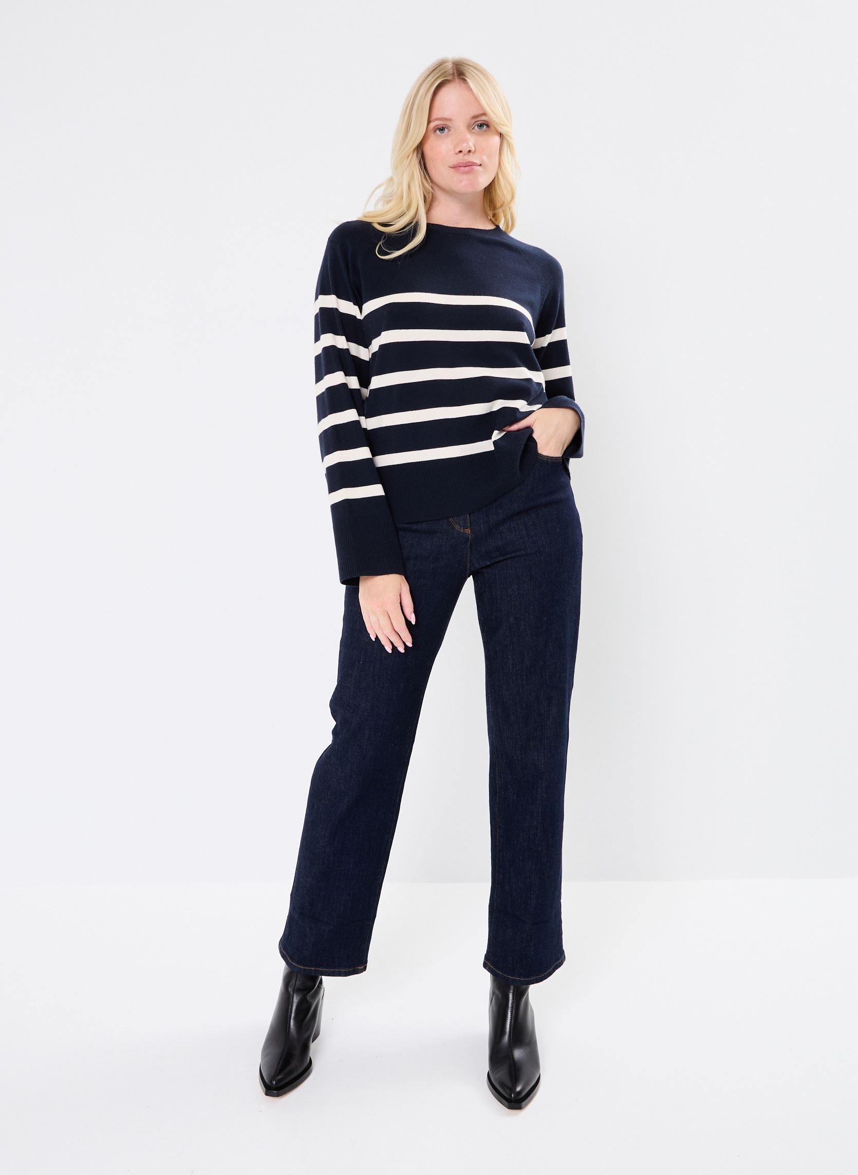 Pulls Pcsia Ls Knit Noos Bc femme bleu Pieces Pulls Pcsia Ls Knit Noos Bc femme bleu Sky captain
