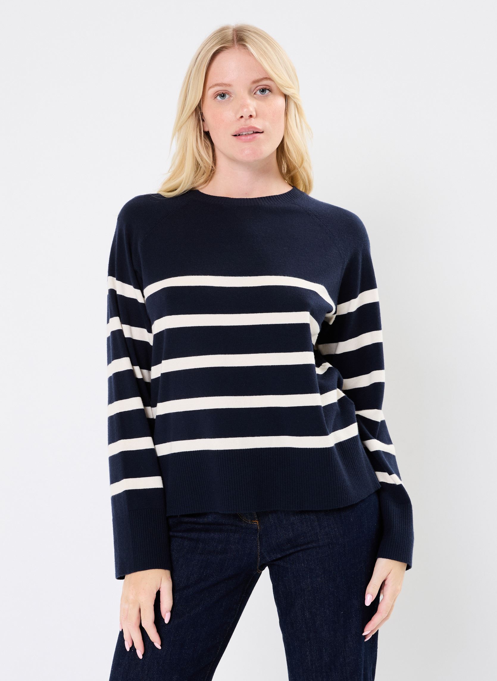 Pulls Pcsia Ls Knit Noos Bc femme bleu Pieces Pulls Pcsia Ls Knit Noos Bc femme bleu Sky captain