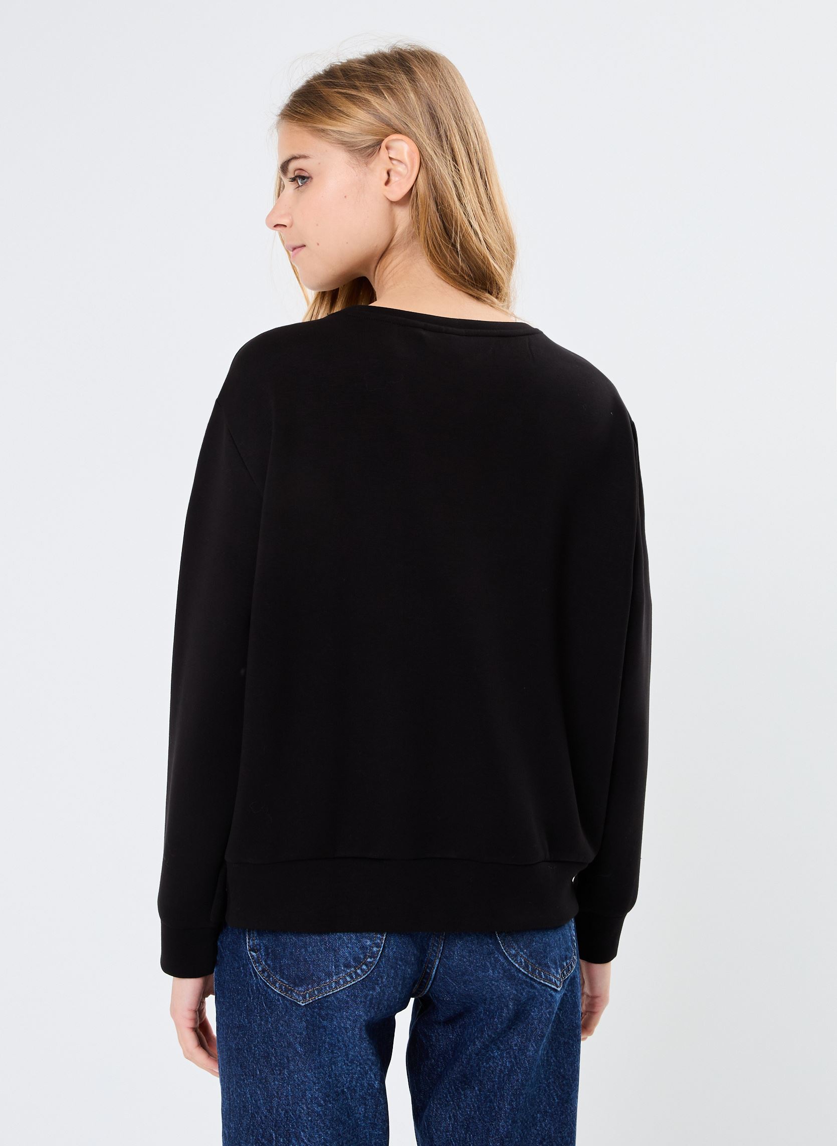 Sweatshirts Pcakunami Pullover Fc femme noir Pieces Sweatshirts Pcakunami Pullover Fc femme noir Black
