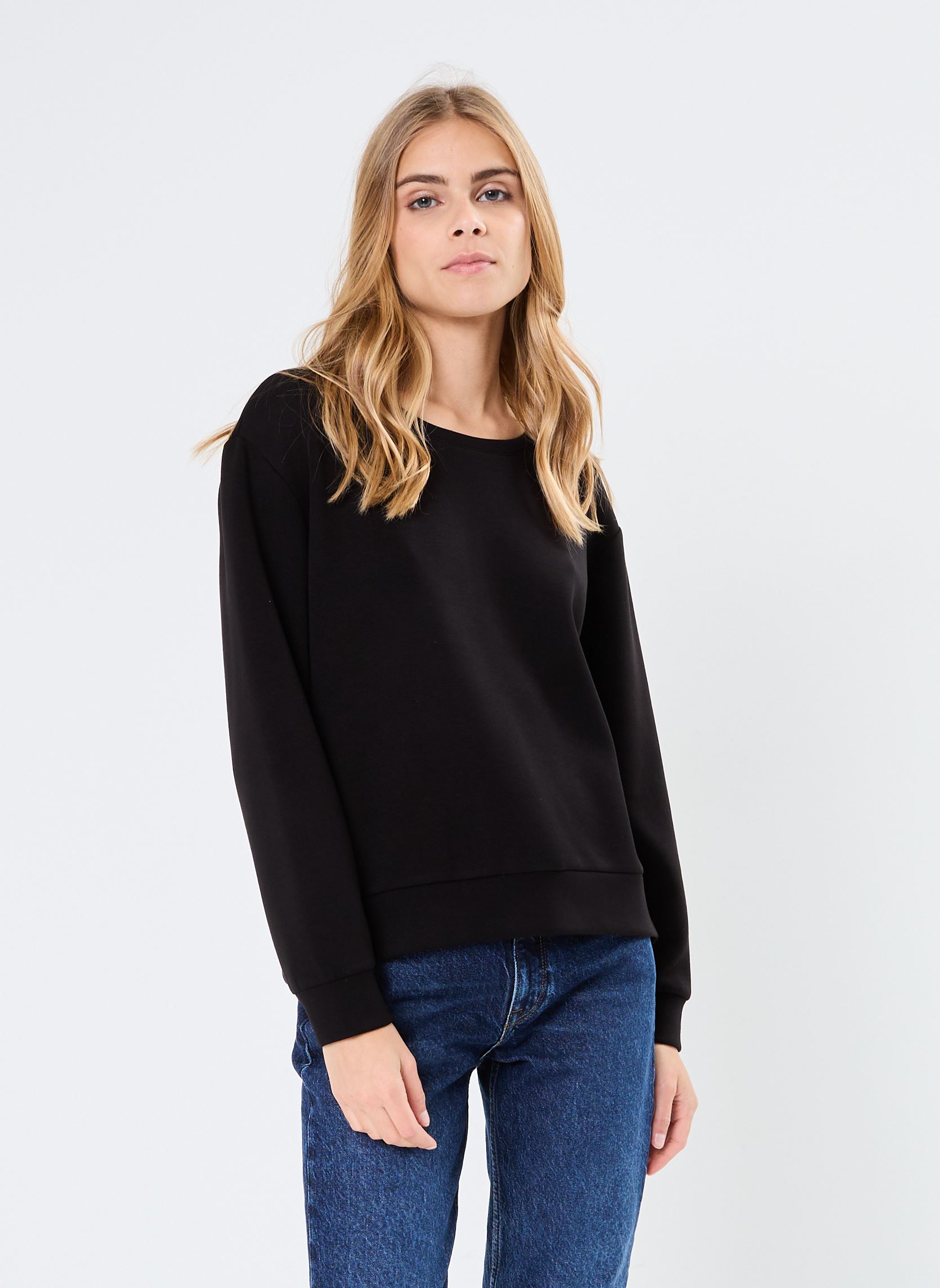 Sweatshirts Pcakunami Pullover Fc femme noir Pieces Sweatshirts Pcakunami Pullover Fc femme noir Black