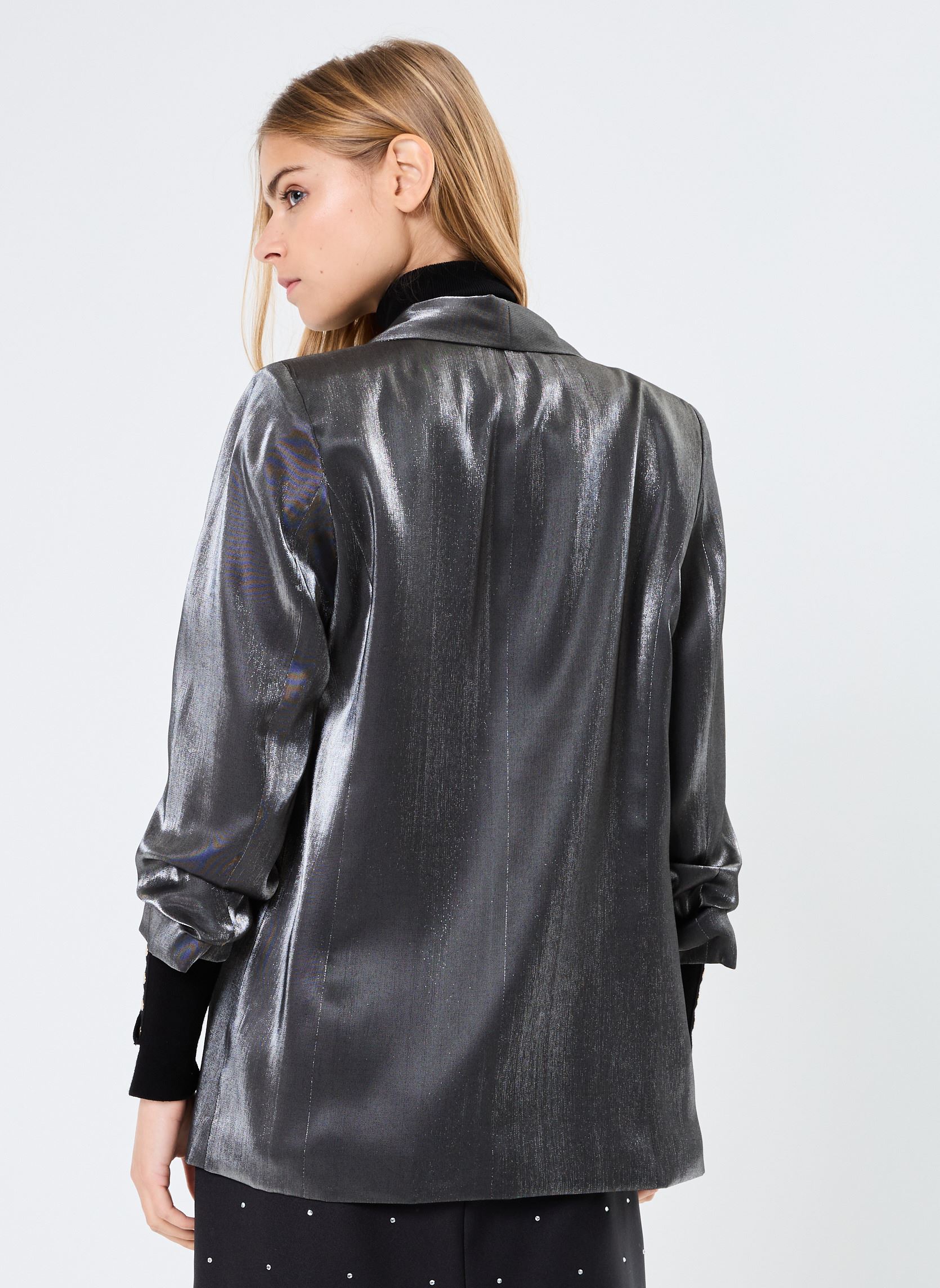 Vestes de blazer Pcbosella 3/4 Shiny Blazer Noos Bc femme noir Pieces Vestes de blazer Pcbosella 3/4 Shiny Blazer Noos Bc femme noir BLACK